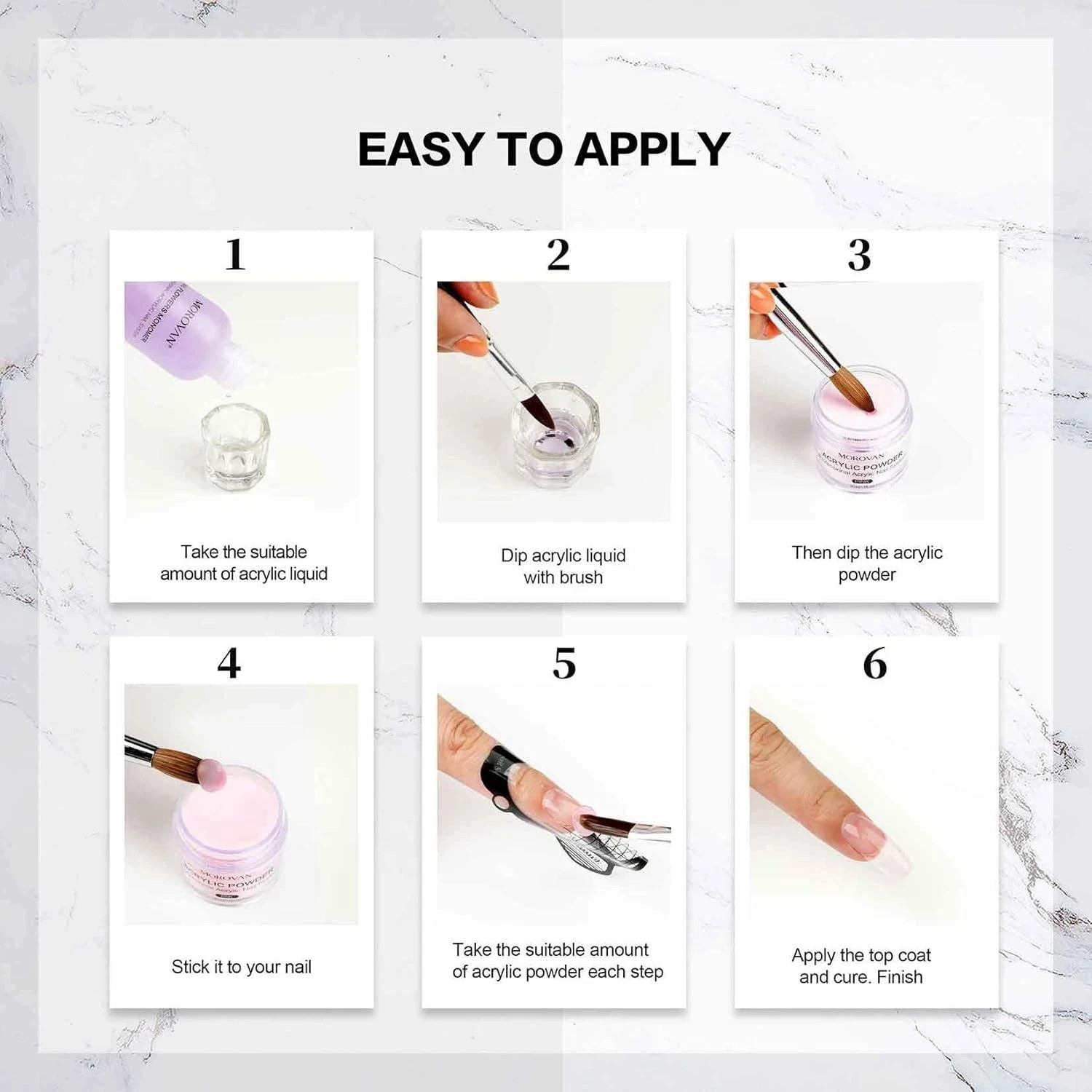 Morovan Acrylic Nail Kit with Everything – 24 Colors Glitter Acrylic + FREE GIFT