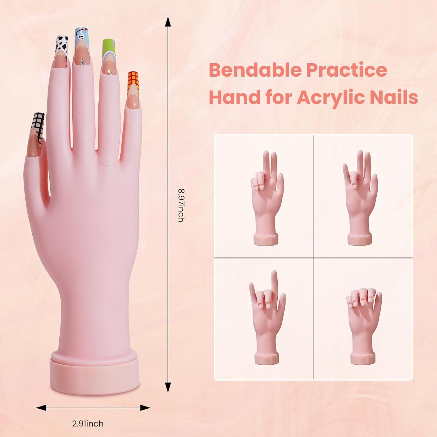 Nail Kit for Beginners with Everything, Practice Hand & Holo Storage Bag | Compl