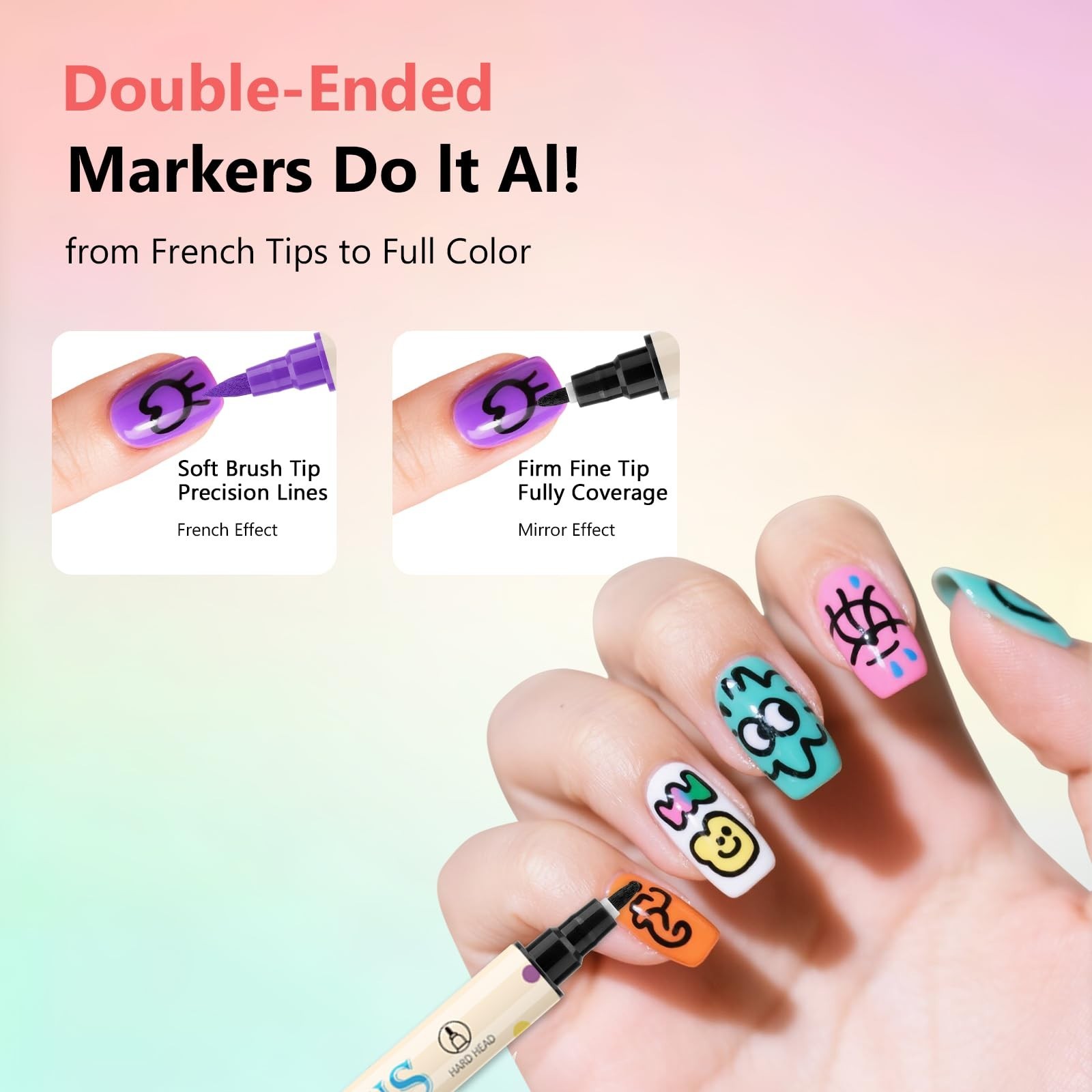 24 Colors Nail Art Pens Set – Quick-Drying Acrylic Paint Markers for DIY Nail De