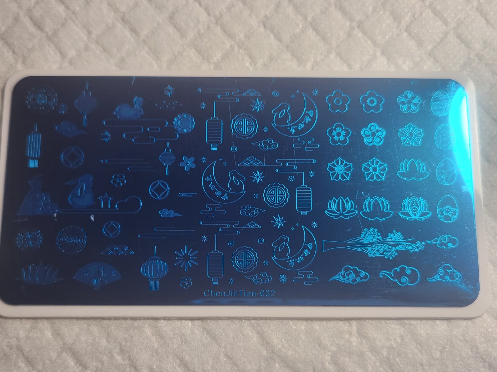 Nail Stamping Plate – Japanese Lotus CJT032 – New