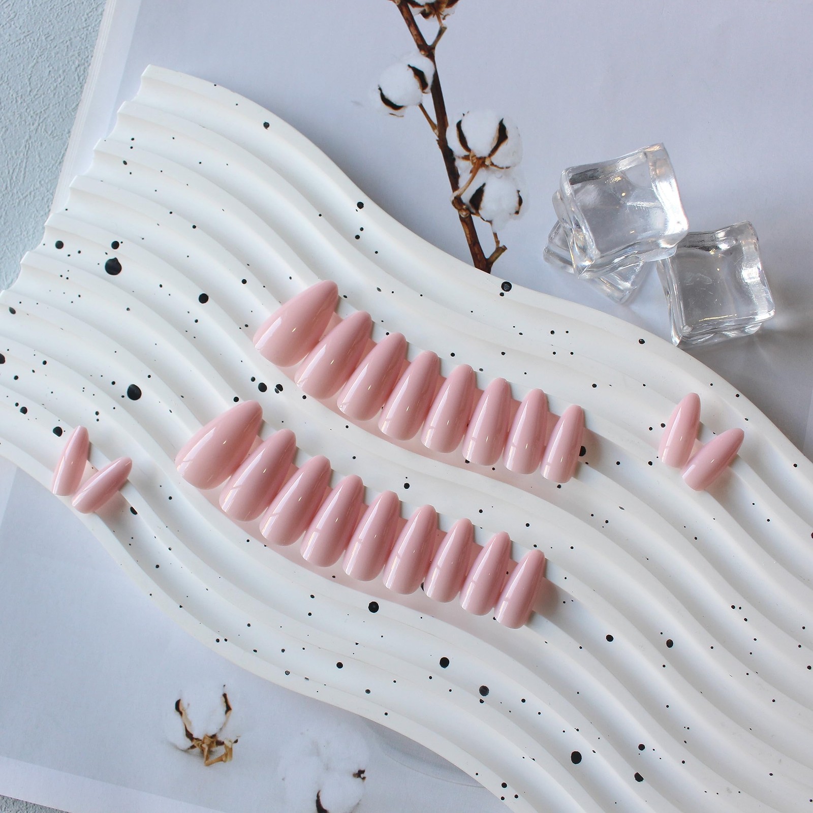 SXVME Light Pink Almond Press On Nails