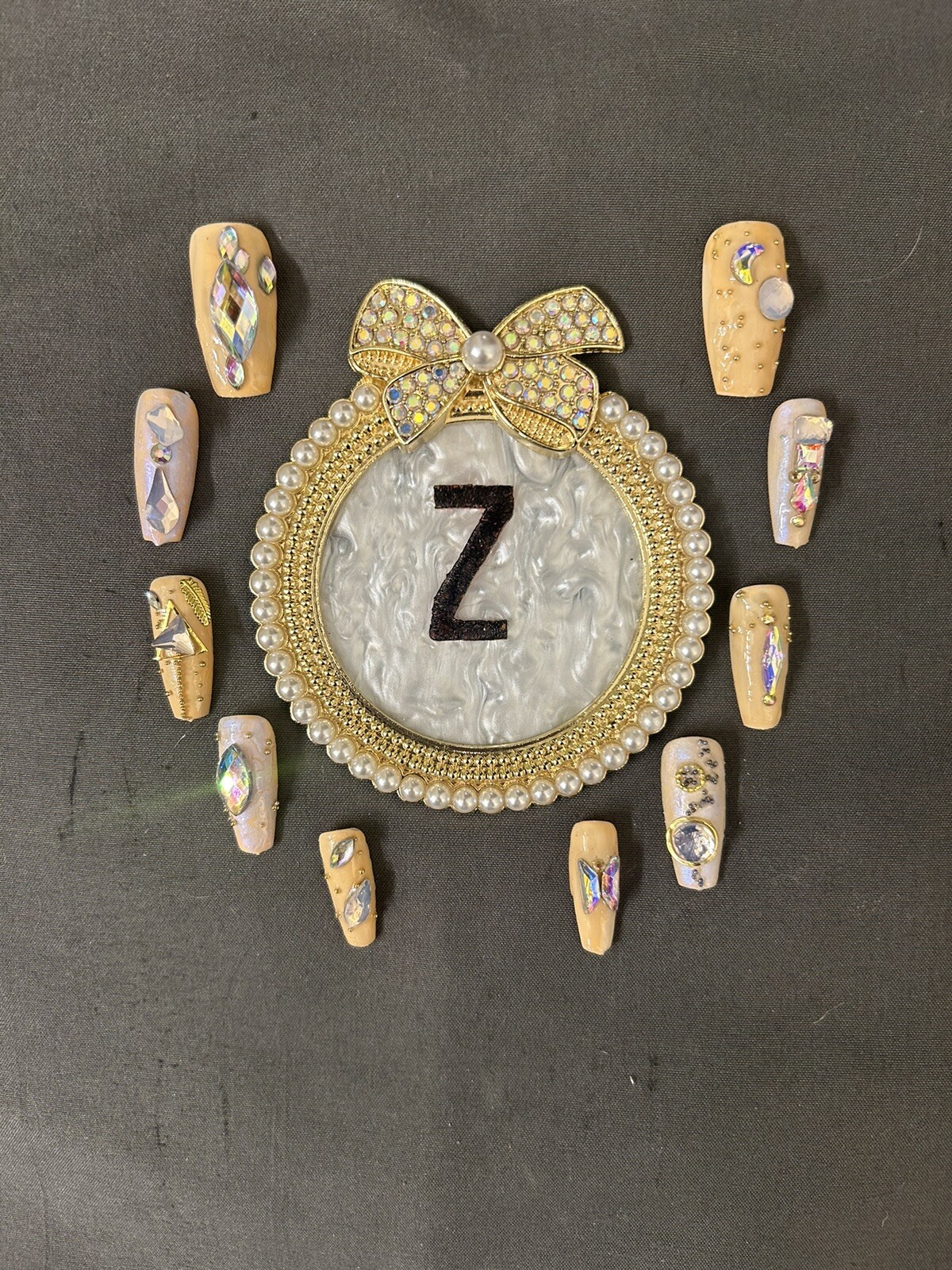 Z NAILZ! Gorgeous 10 Piece Set Of Handmade M Ballerina Press On Nails W/Bling