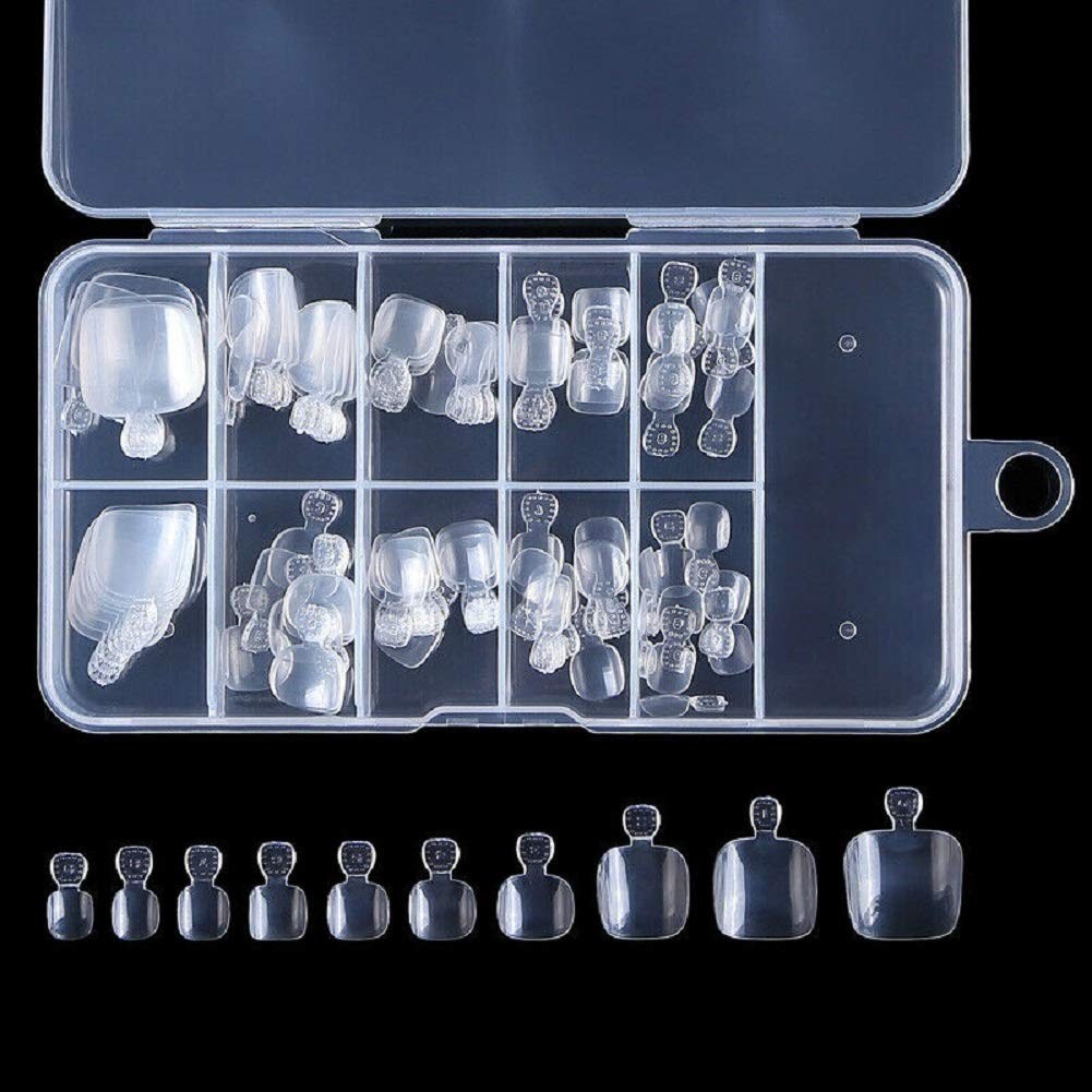 100Pcs Eco-Friendly Full Coverage Fake Toenail Tips for Salon-Quality Nails