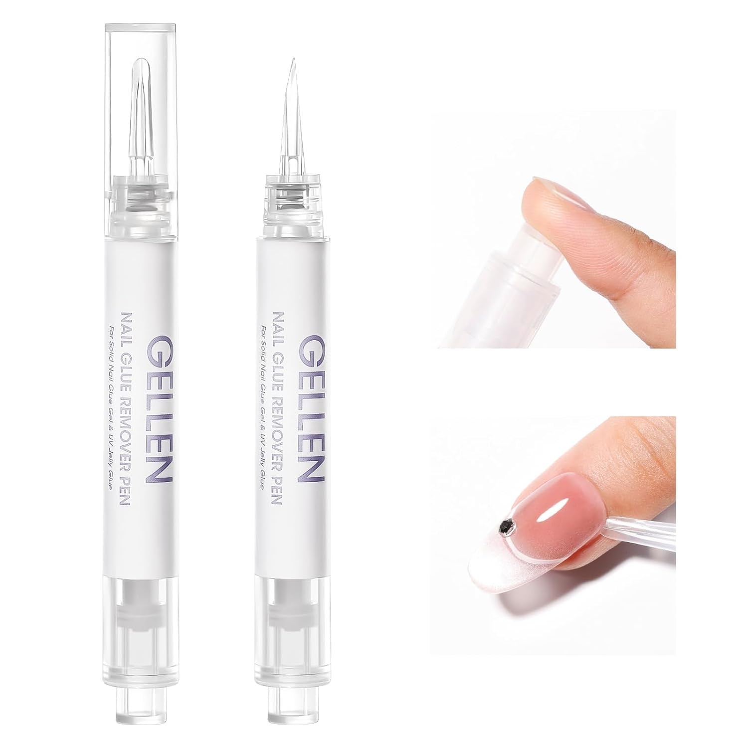 Nail Glue Remover, Nail Glue Remover for Press on Nails, 2 Pcs Non Acetone Gel G