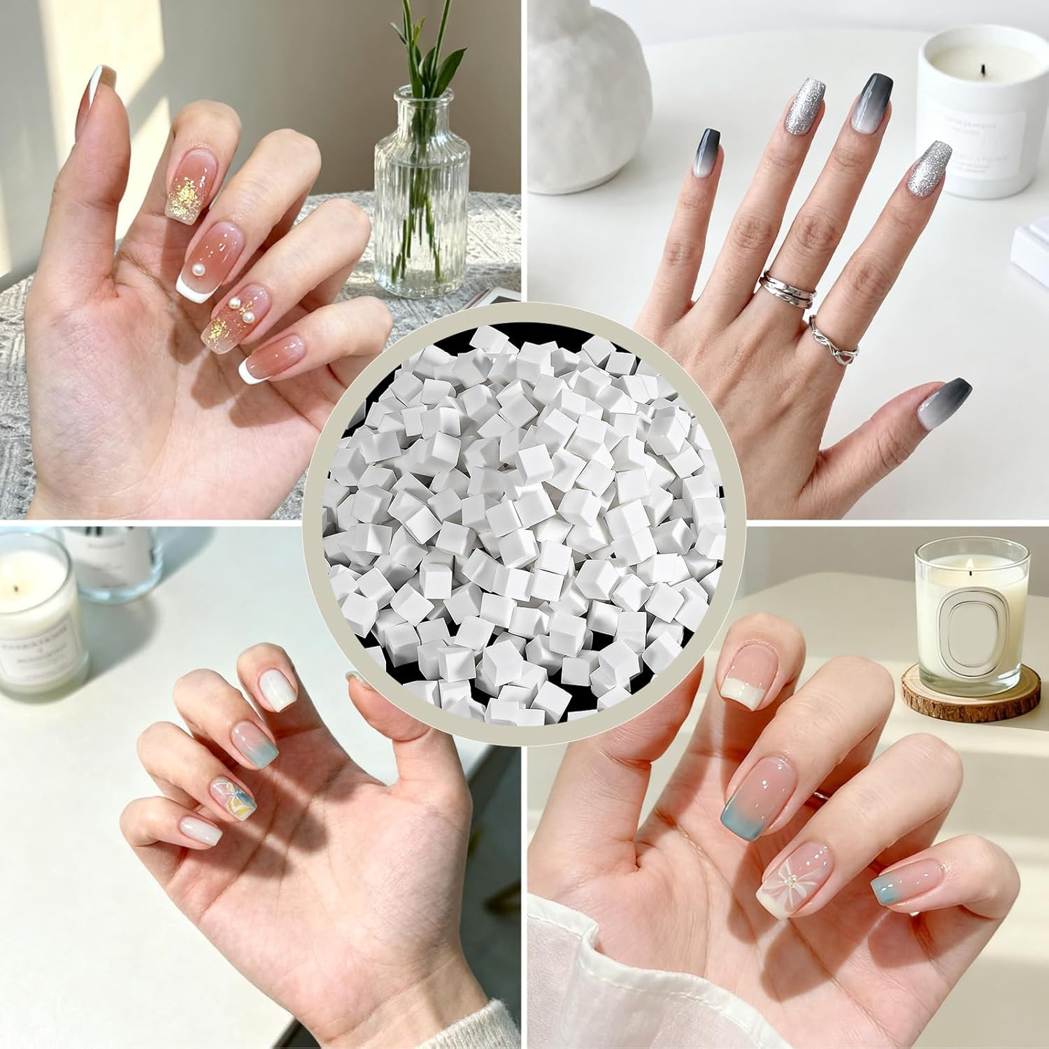 400 PCS Mini Nail Sponges Nail Art Sponge for Gradient Nails Design Square Nails
