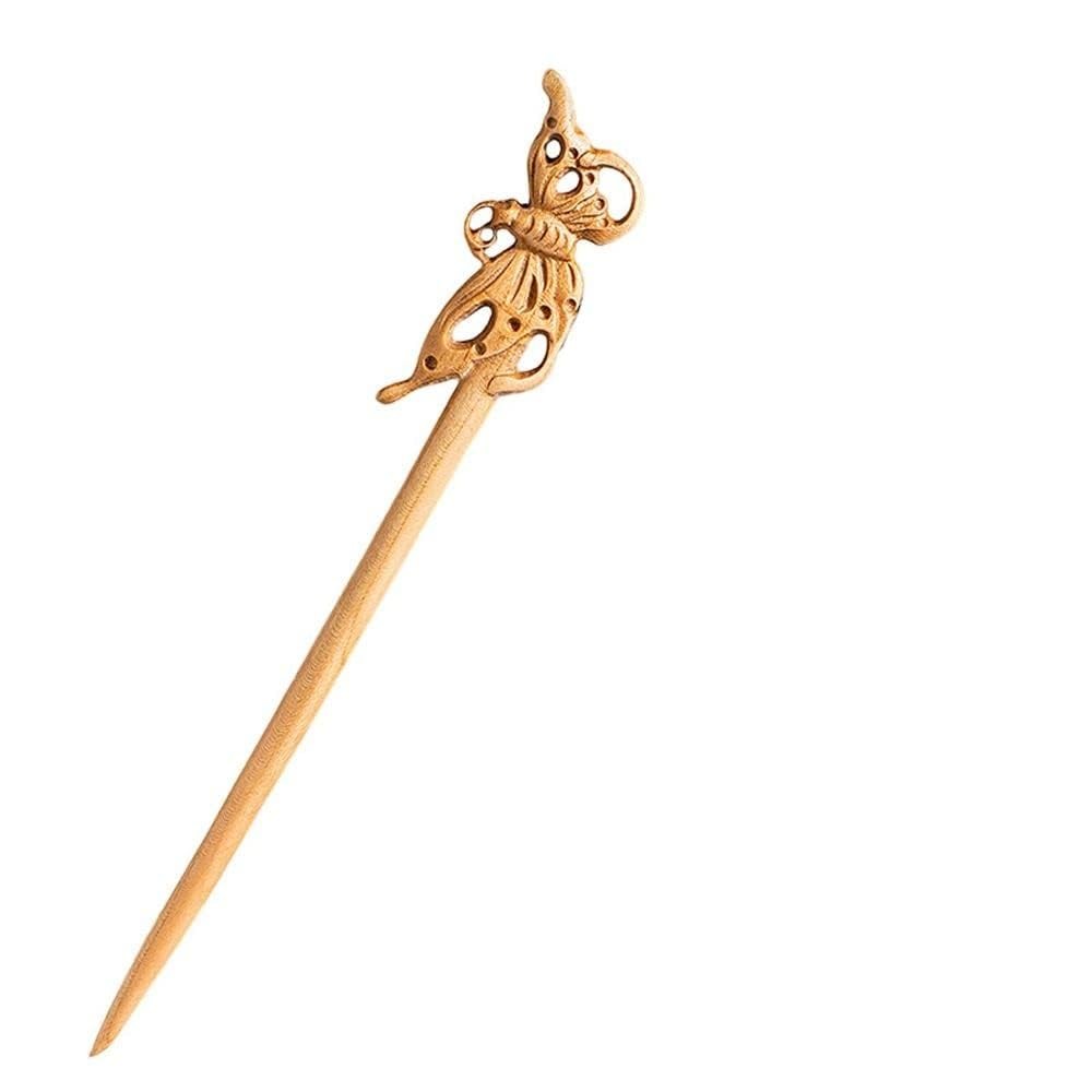 1Pc Handmade Ancient Chinese Japanese Wood Hair Sticks Chopsticks Brown