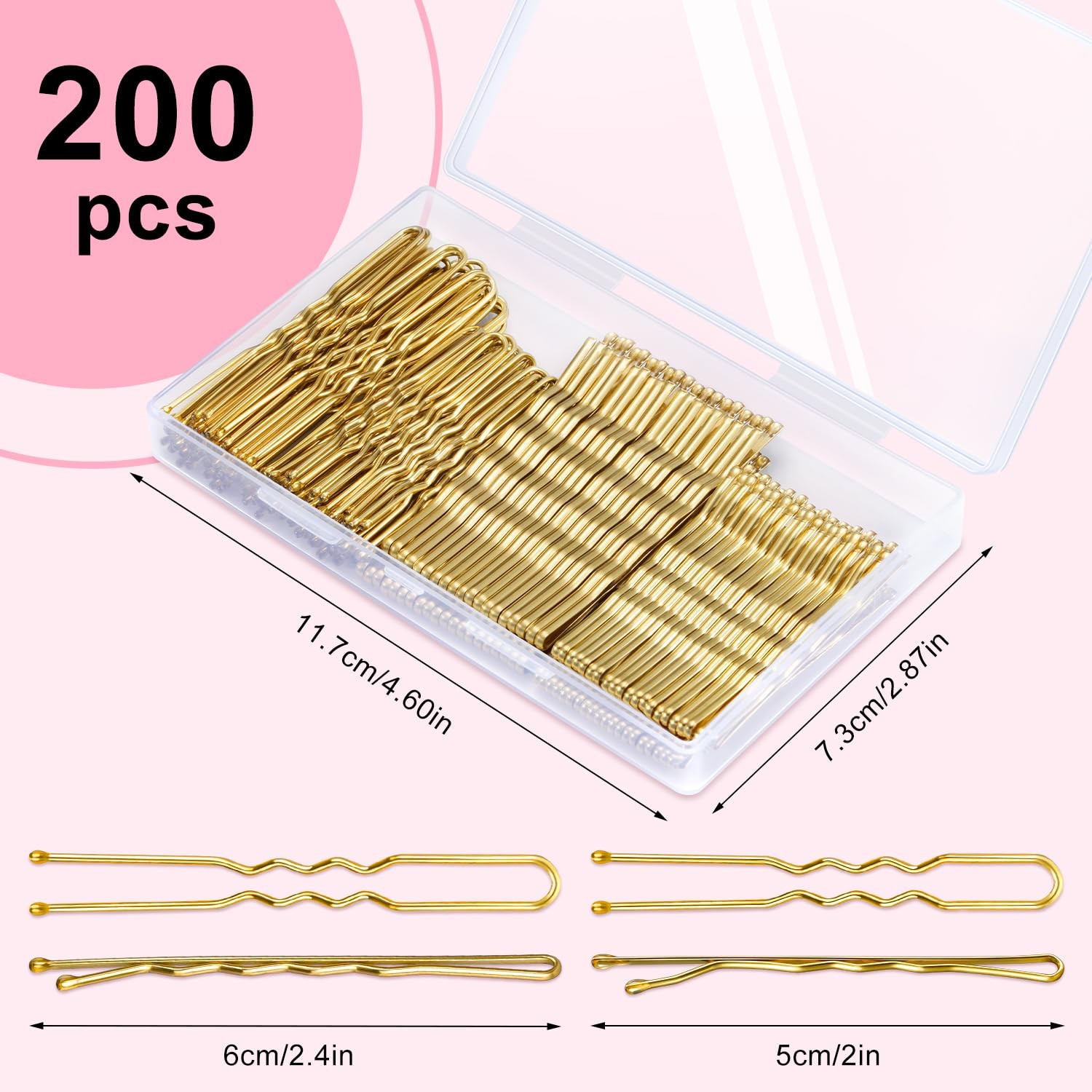 TsMADDTs Hair Pins, Blonde Bobby U Shaped Pins for Women, Buns C-Gold