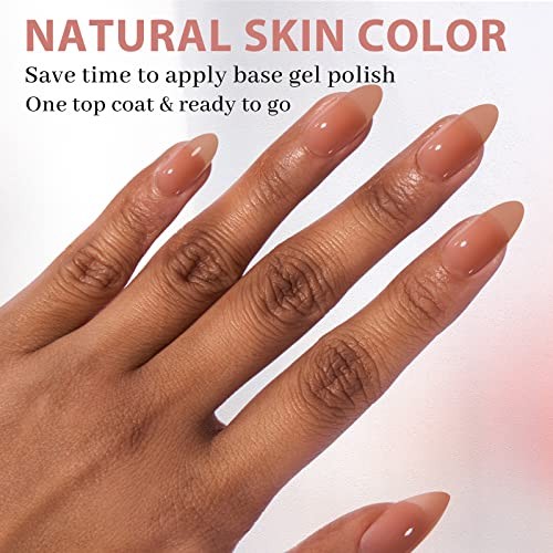 Almond Nail Tips – Brown Soft Gel Nail Kit with 150 pcs Medium A-Medium Almond
