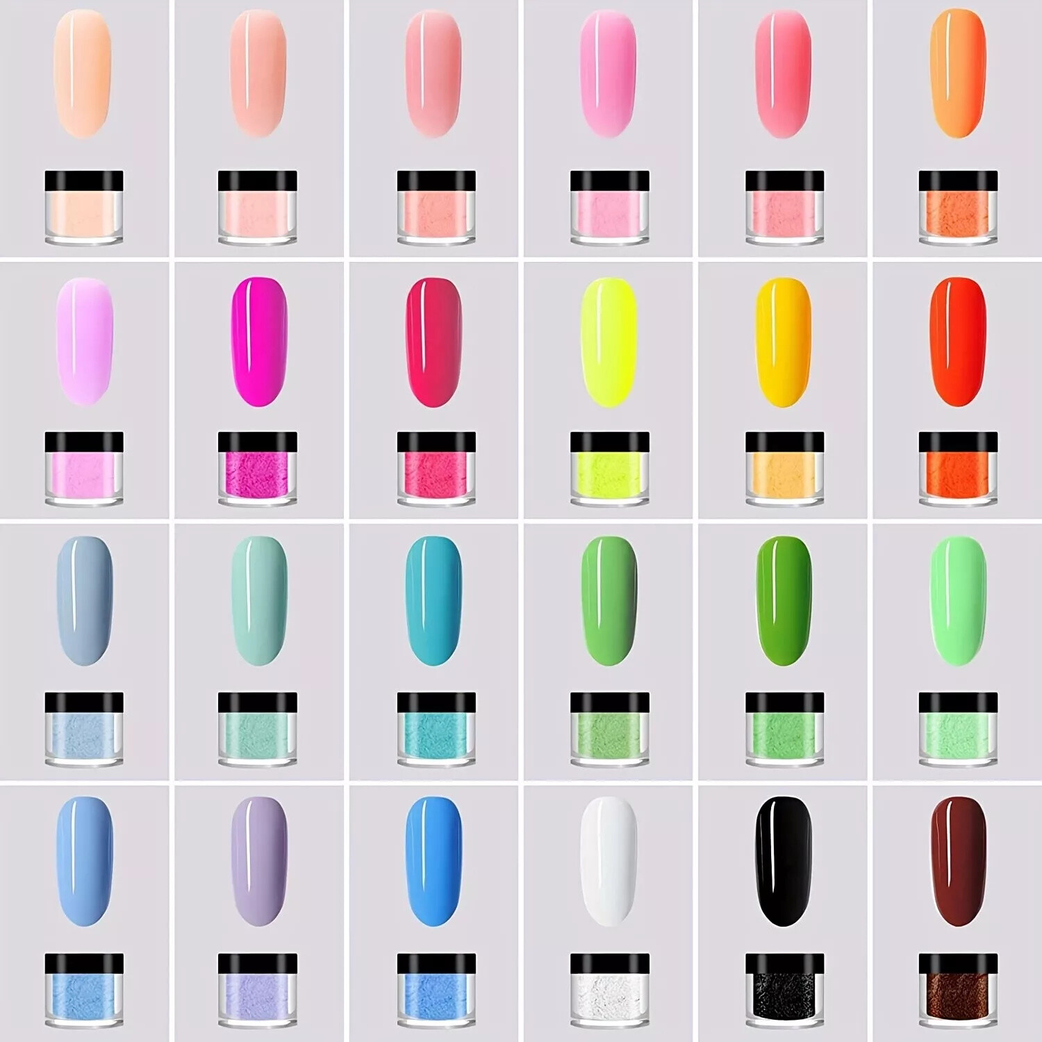 24 Colors Acrylic Nail Powder Set 3D Art Dust UV Gel Manicure Decoration