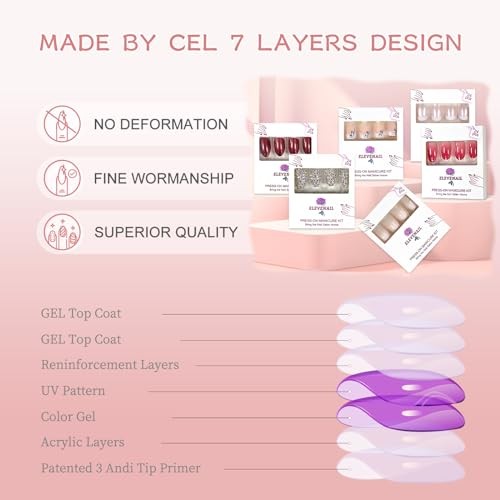 Squoval Medium Length Gel for Nails – Shimmery, Shimmery, Medium Length, Blue