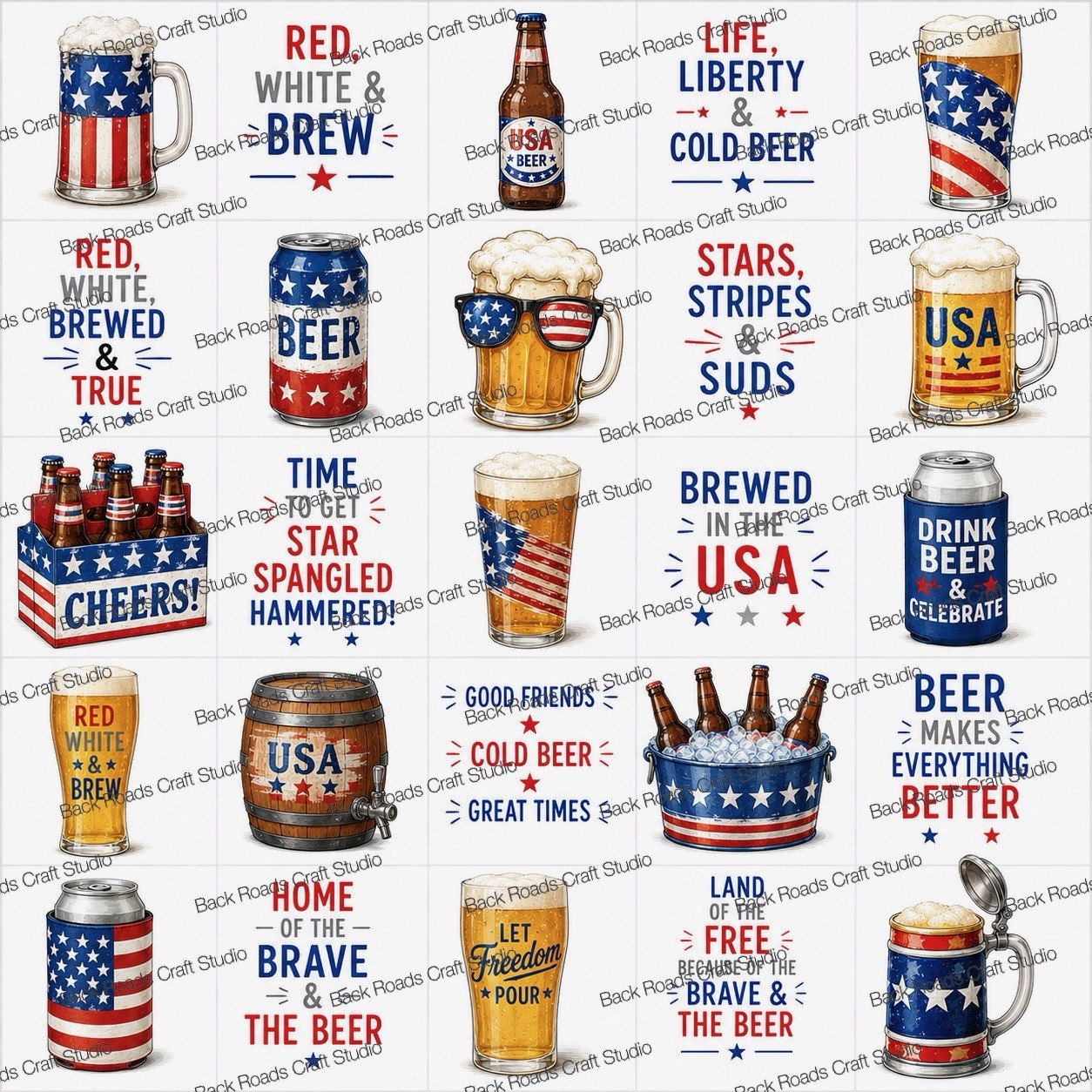 4th Of July Beer Waterslide Finger Nail Decals Instructions Bonus set of 50 JM