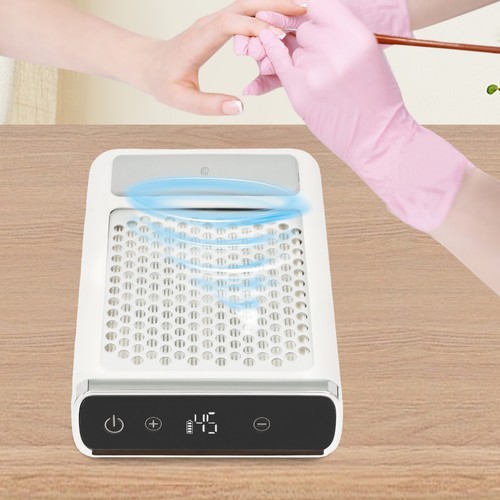 Nail Dust Vacuum Cleaner 4500rpm Adjustable Suction Nail Dust Collector LCD 80W