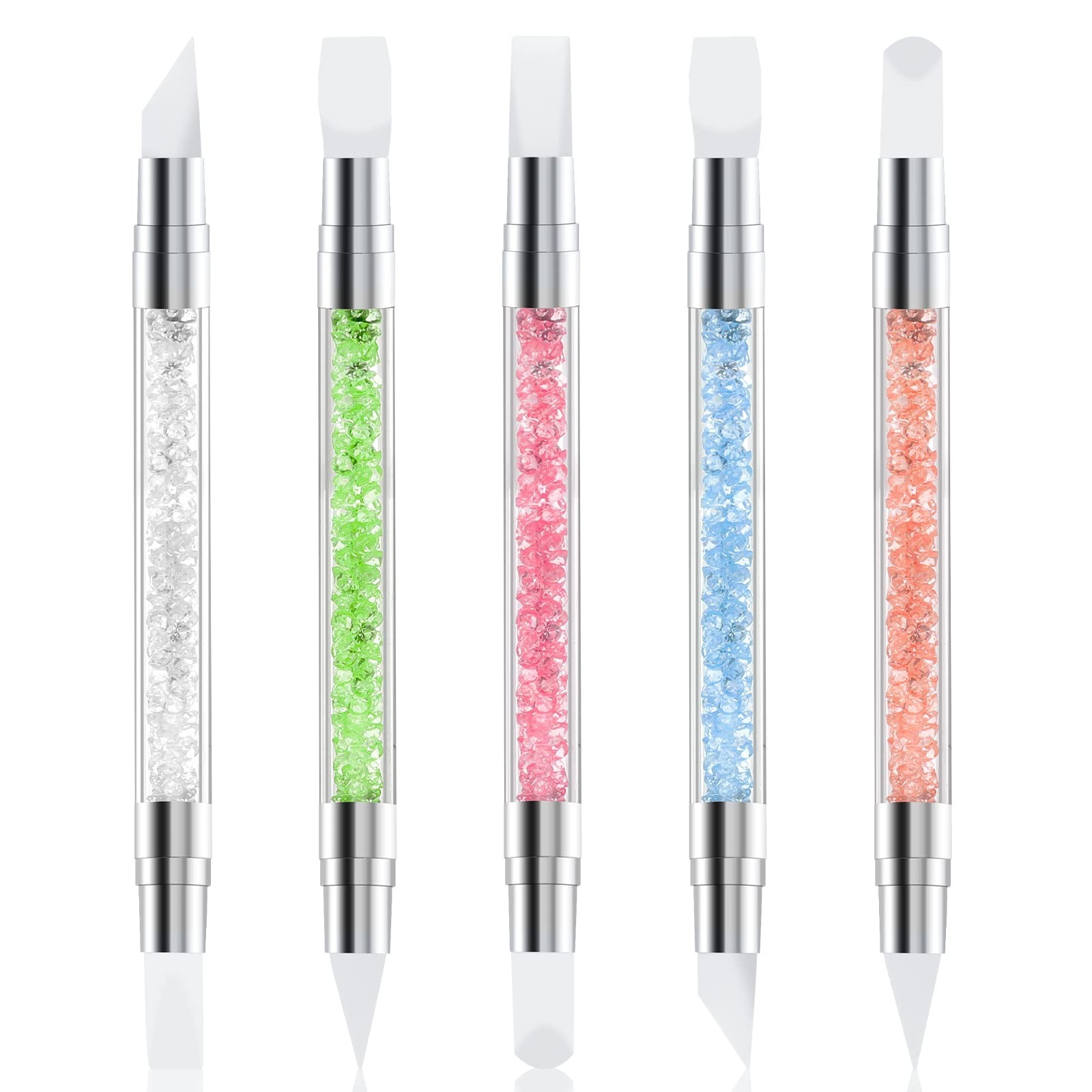 5 Pcs Nail Art Sculpture Pen Dual Tipped Silicone Nail Tools Nail Art Acrylic…
