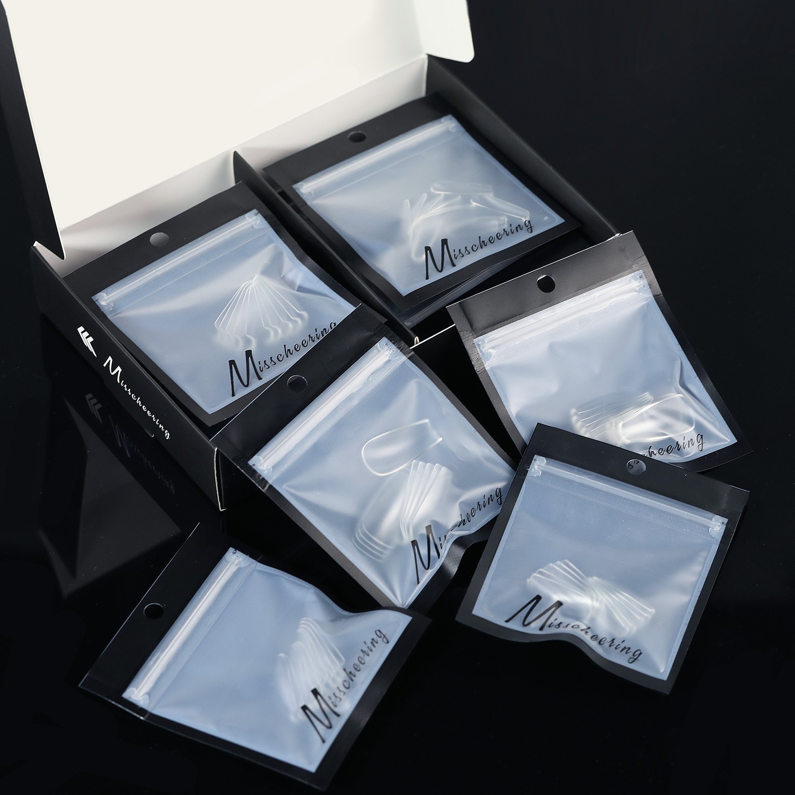 Almond/Coffin/Stiletto/Square Soft Gel Nail Tips S~XXL Sizes Clear False Nails