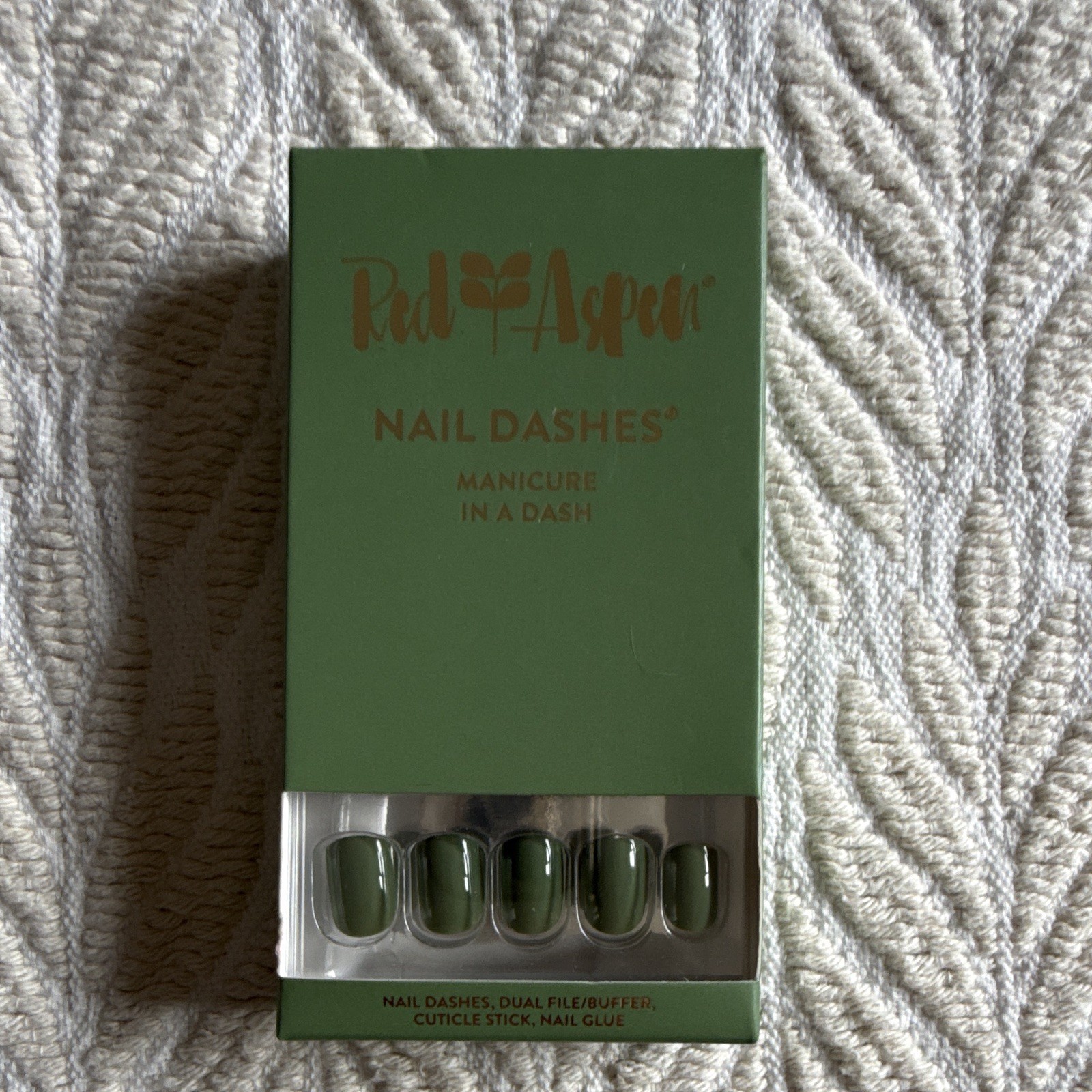 3 Red Aspen Press-On Nails Purple, Floral, Olive Pre-Designed, Glue Included