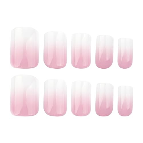 White Ombre Fake Nails Square 1 Fl Oz (Pack of 24) Style 13