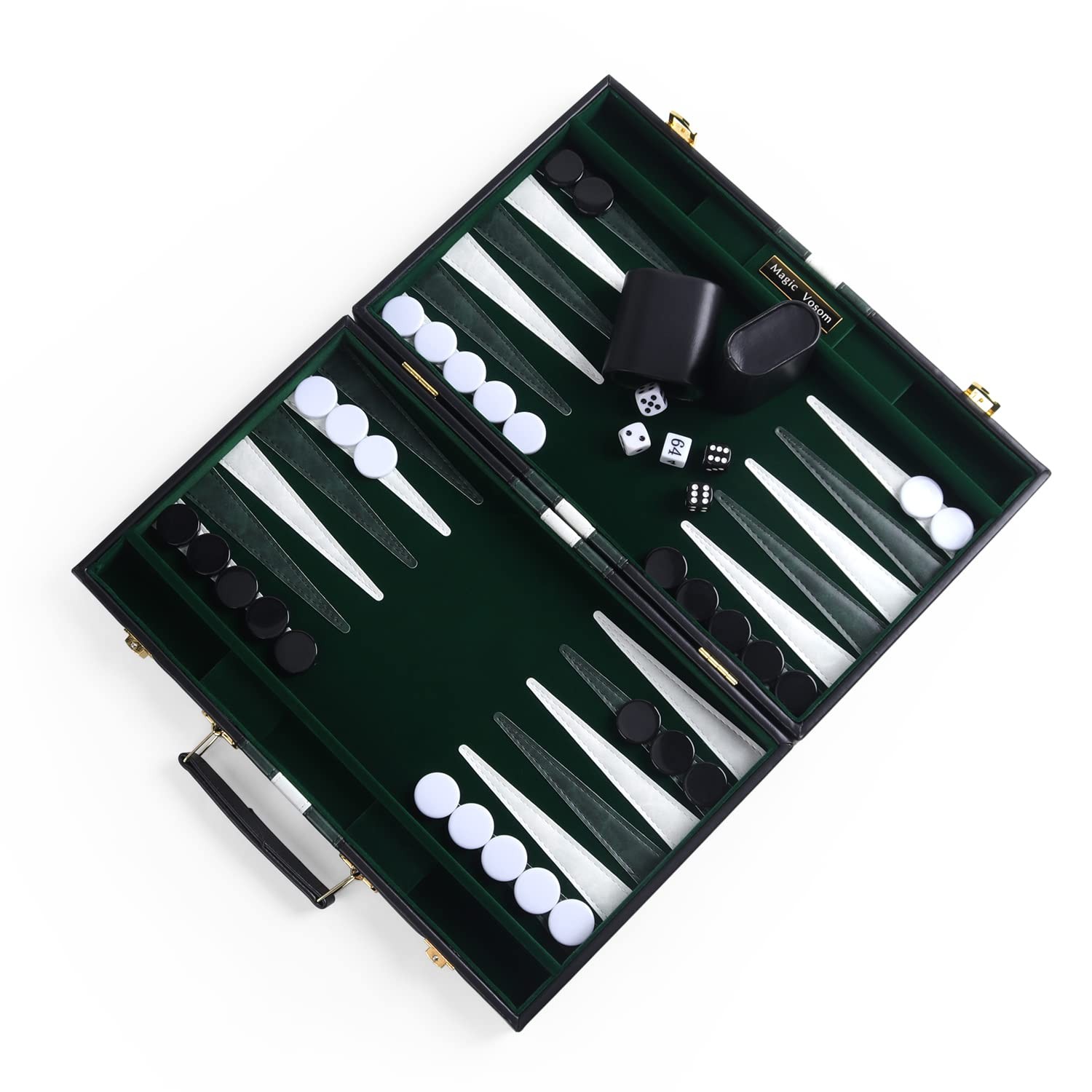 Magic Vosom Travel Medium 15 Inch Backgammon Black Sets Classic Medium,