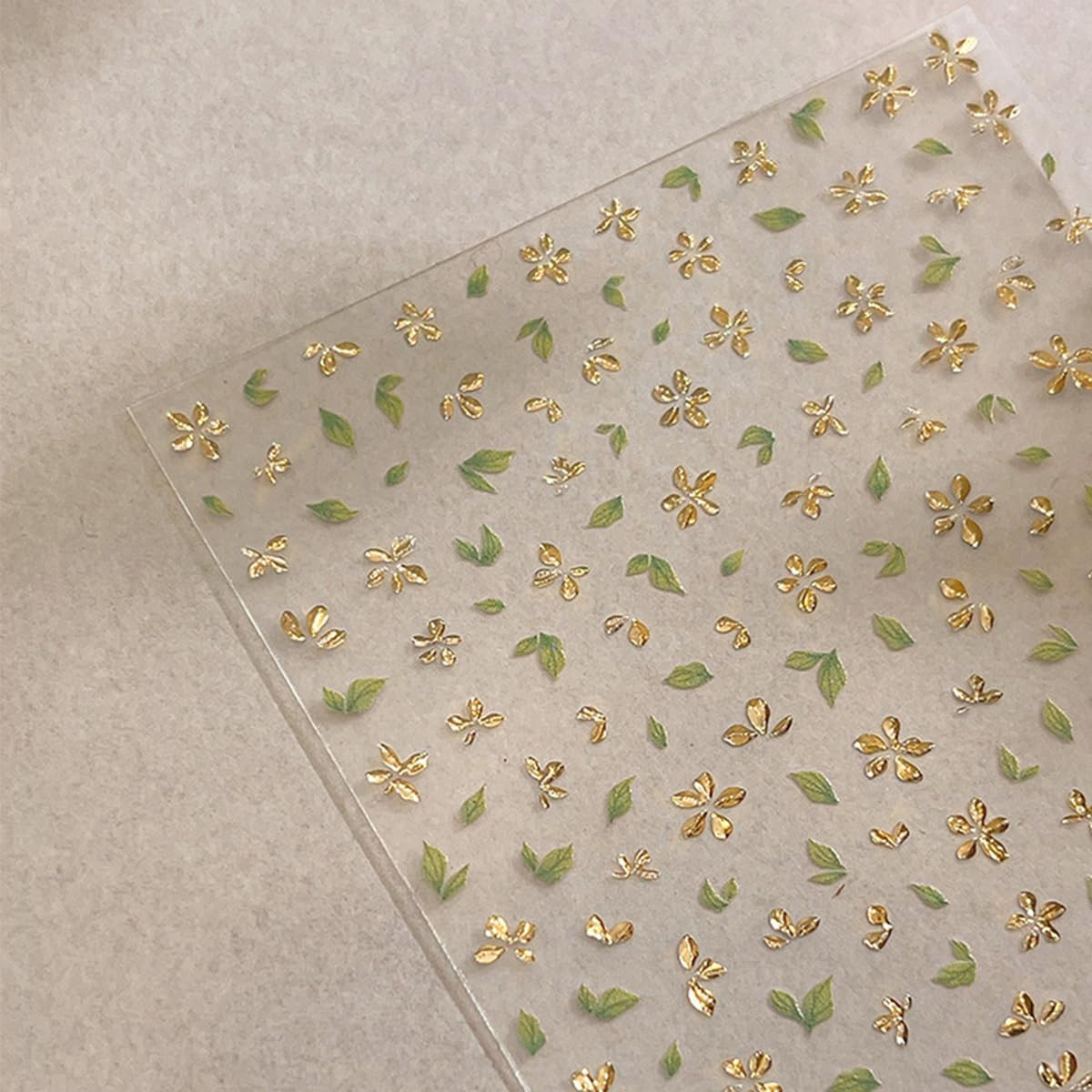 Flower Leaf Nail Art Stickers 5D Embossed Flower Leaf Nail Decals Bronzing Gold
