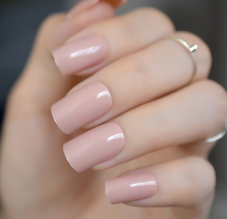 Handmade Press On Nails – Glossy Square Nails, Black White Red Blue Fake Nails