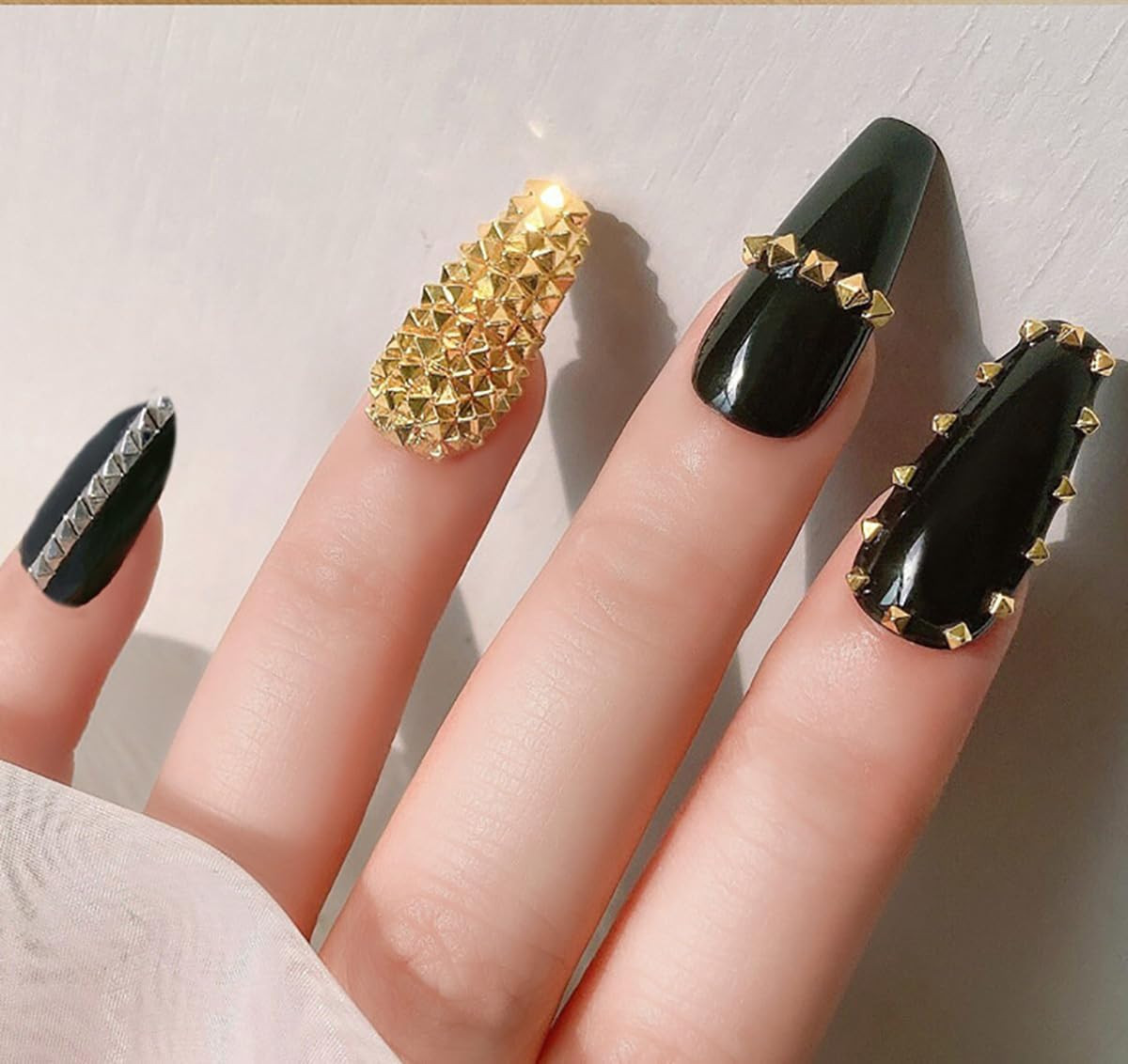Metal Nail Studs Art – Punk Nail Studs Charms – 3D Gothic Nail Charms Studs, Con