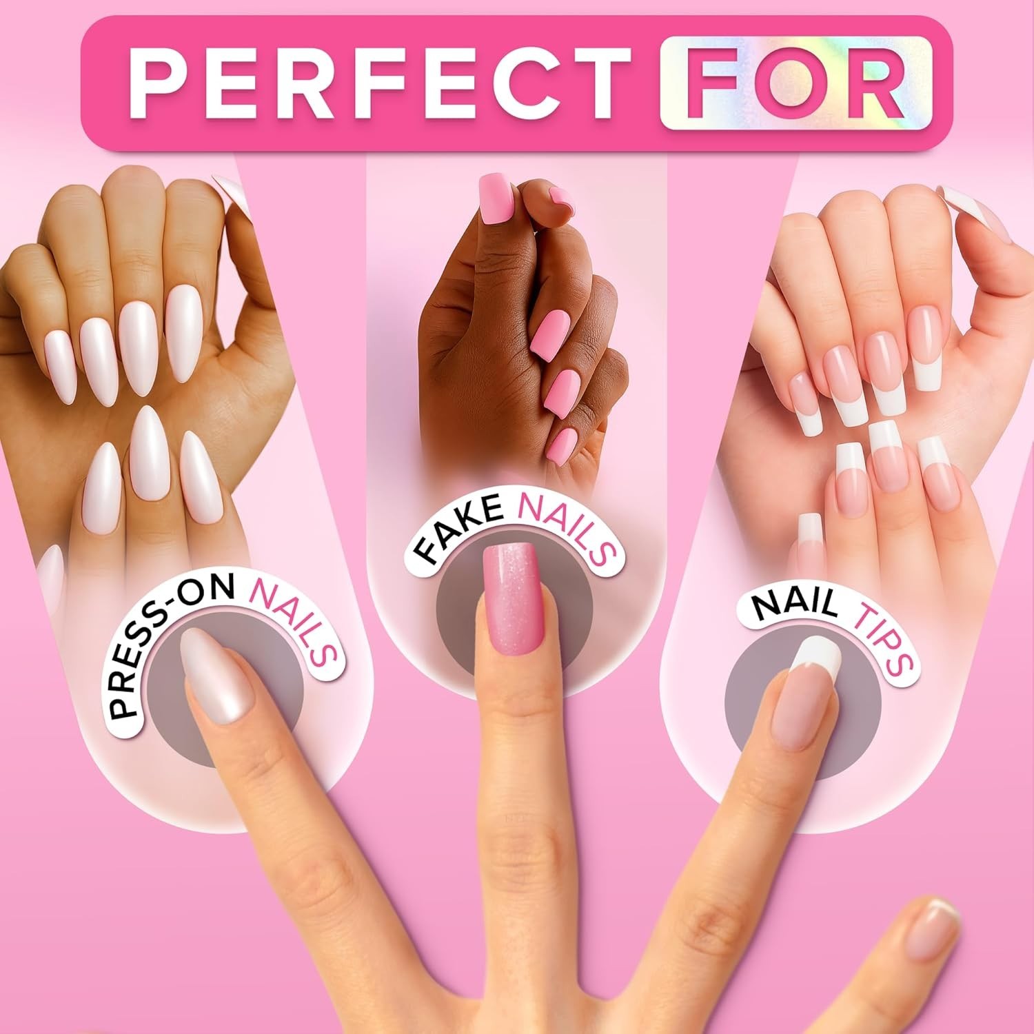 Super Strong Nail Glue 8ml | Fast Drying Brush On for Press On & Acrylic Nails