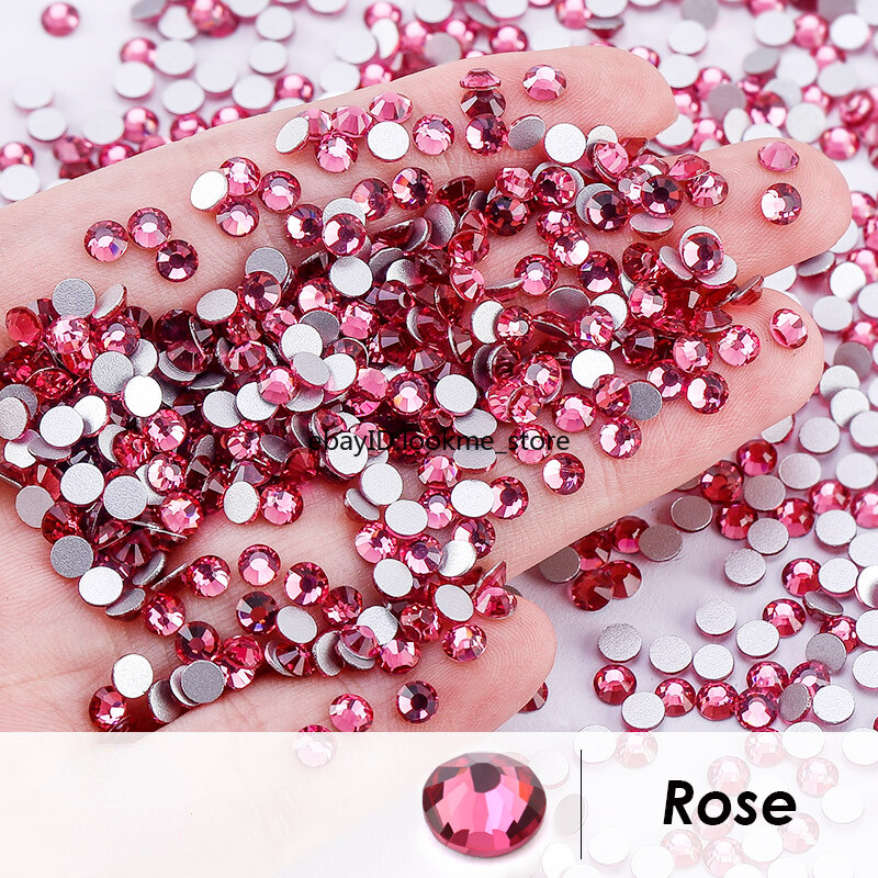 Red Siam Crystal Flat Back Rhinestones Glitter Glass Gems Nail Art Decor Beads