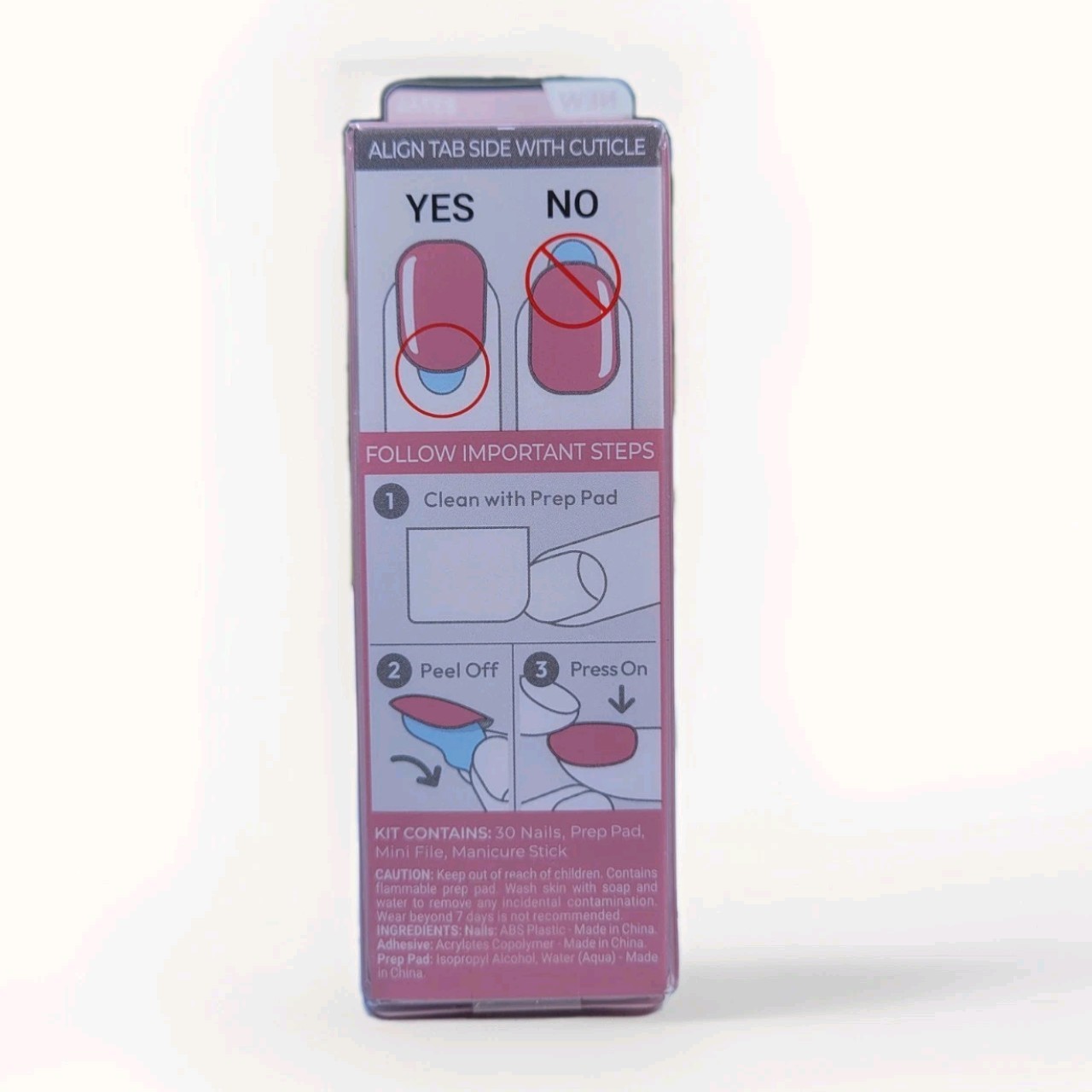 Press On Nails Shiny Glossy Pink Mauve Short Square No Glue Mani By imPRESS