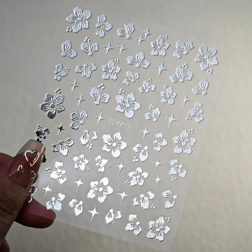 Star Letters Heart Flower Nail Art Stickers Nail Decals 3D Self-Adhesive