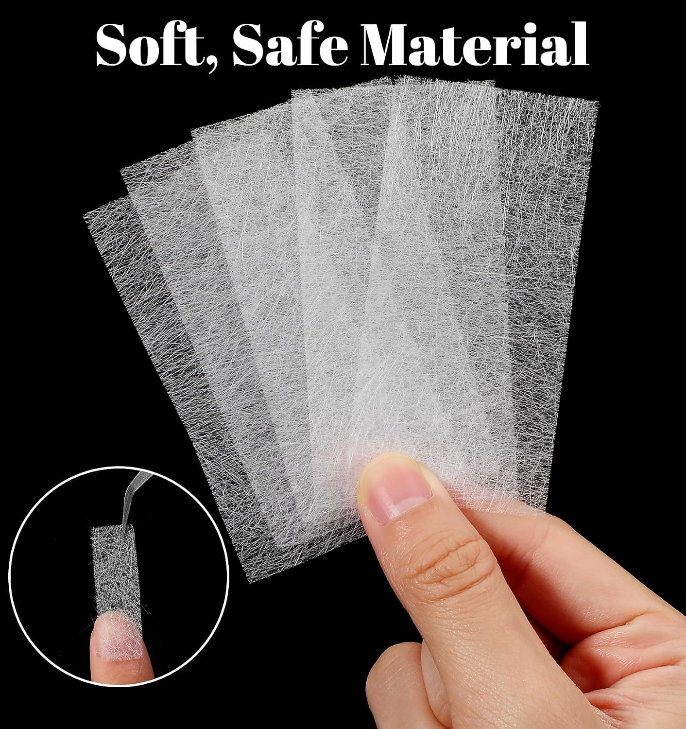 100 Pcs Silk Nail Wrap, Fiberglass Nail Extension Wrap with Tweezers