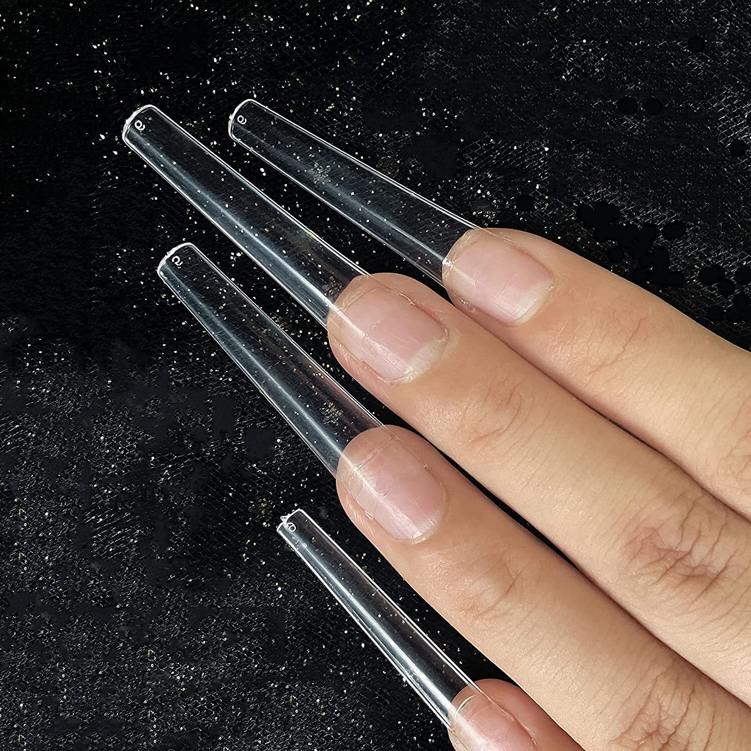 XXL Long 500 pcs Coffin No C Curve Acrylic Nail Tips Ships in 1 Business Day