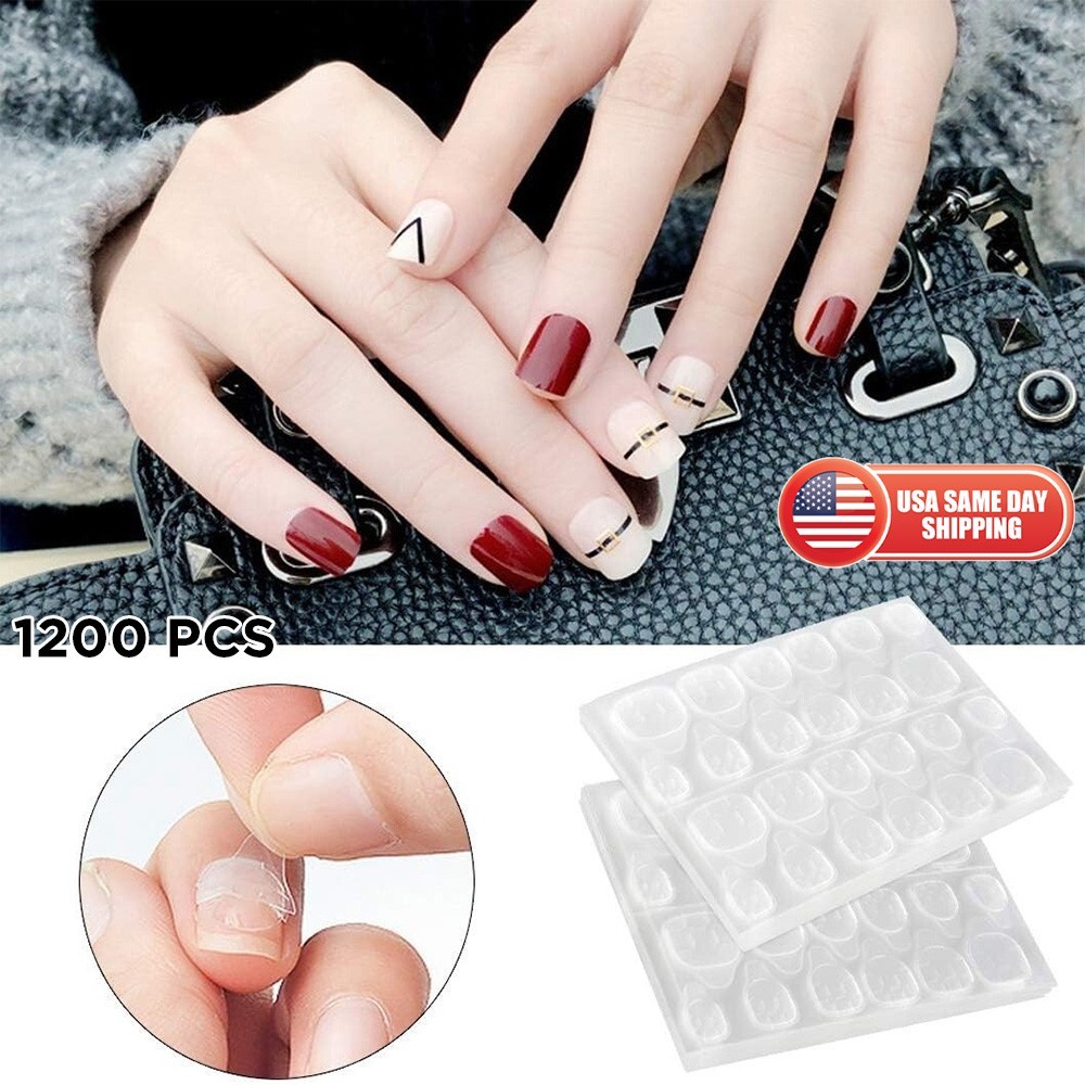 1200Pcs Double-Sided Nail Glue Tape Sticker Adhesive Tabs for Press on Nails