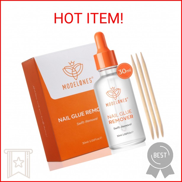 modelones 30ml Nail Glue Remover for Press On Nails, Upgrade Clear Stick On Nail