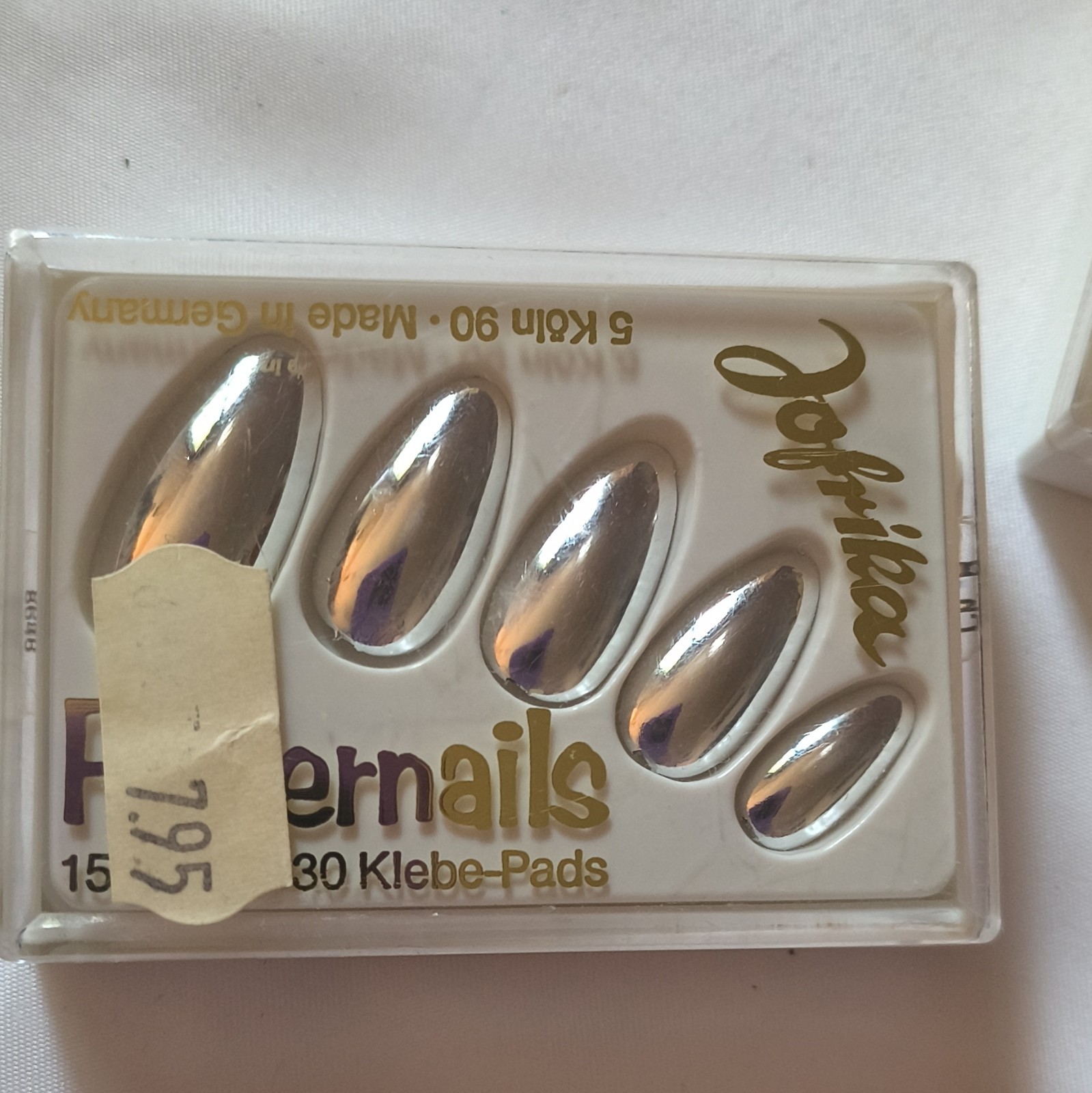 Fingernails Metallic Gold/Silver Press-On Nails Almond Long Made in Germany