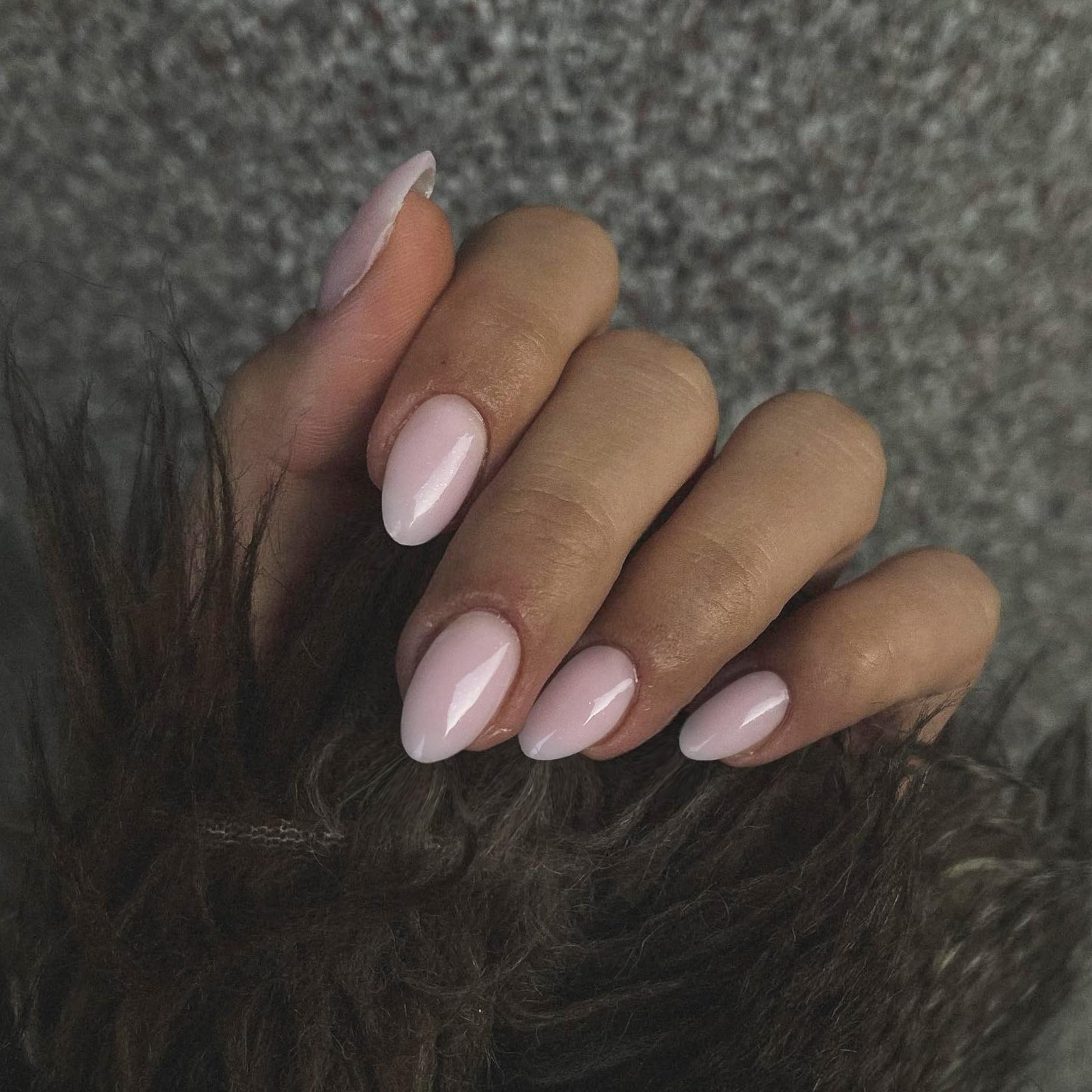 Dusty Pink Short Oval Acrylic Press On Nails 24 Pcs Reusable Thick Glue On