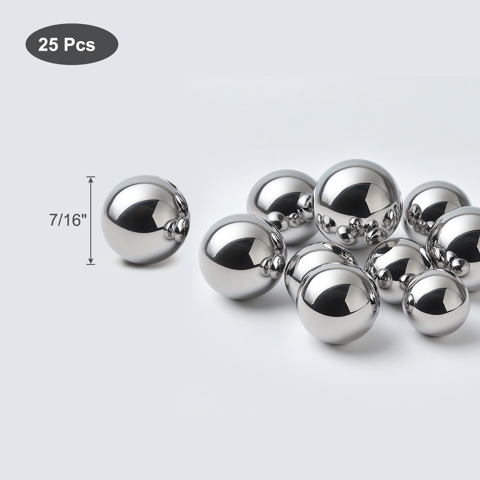 HiPicco 7/16 Inch Bearing Balls 304 Stainless Steel G100 Precision Balls Pack…