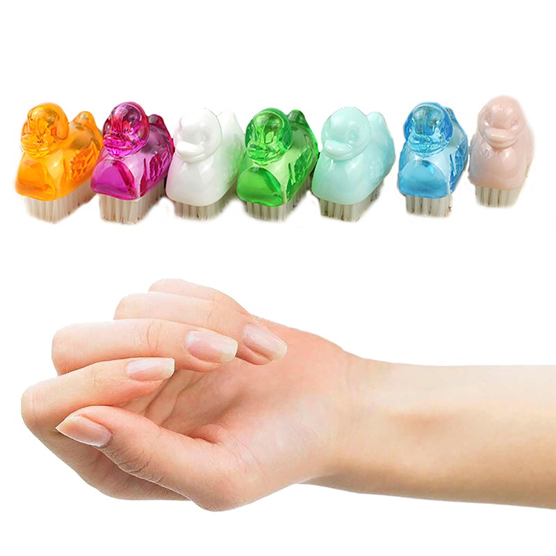 Duck Nail Art Trimming Brush Manicure Pedicure Files Cleaning Scrubbing Tool