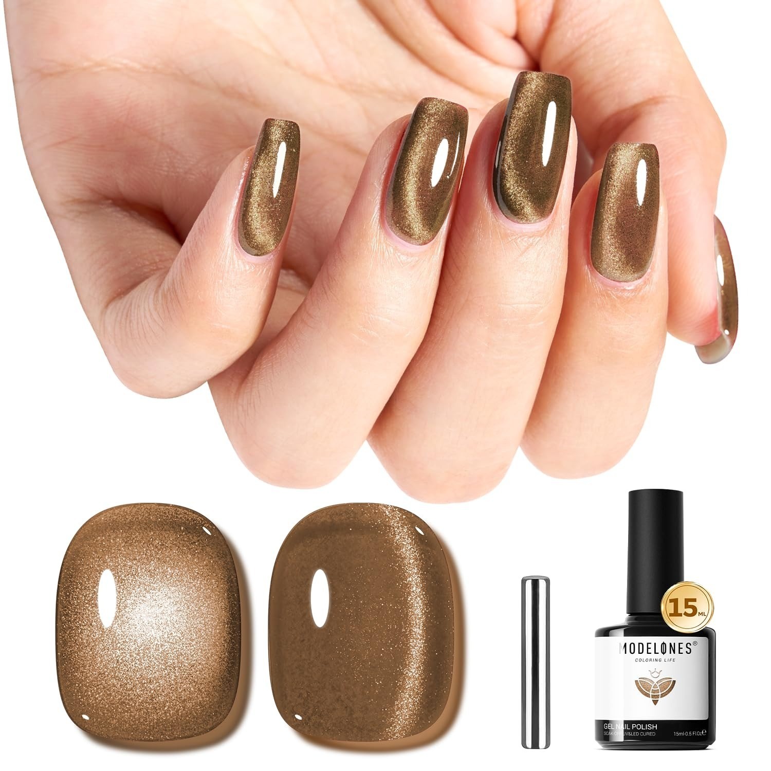 Modelones Cat Eye Magnet 5PCS 3-in-1 Dual-head Nail Art Tool