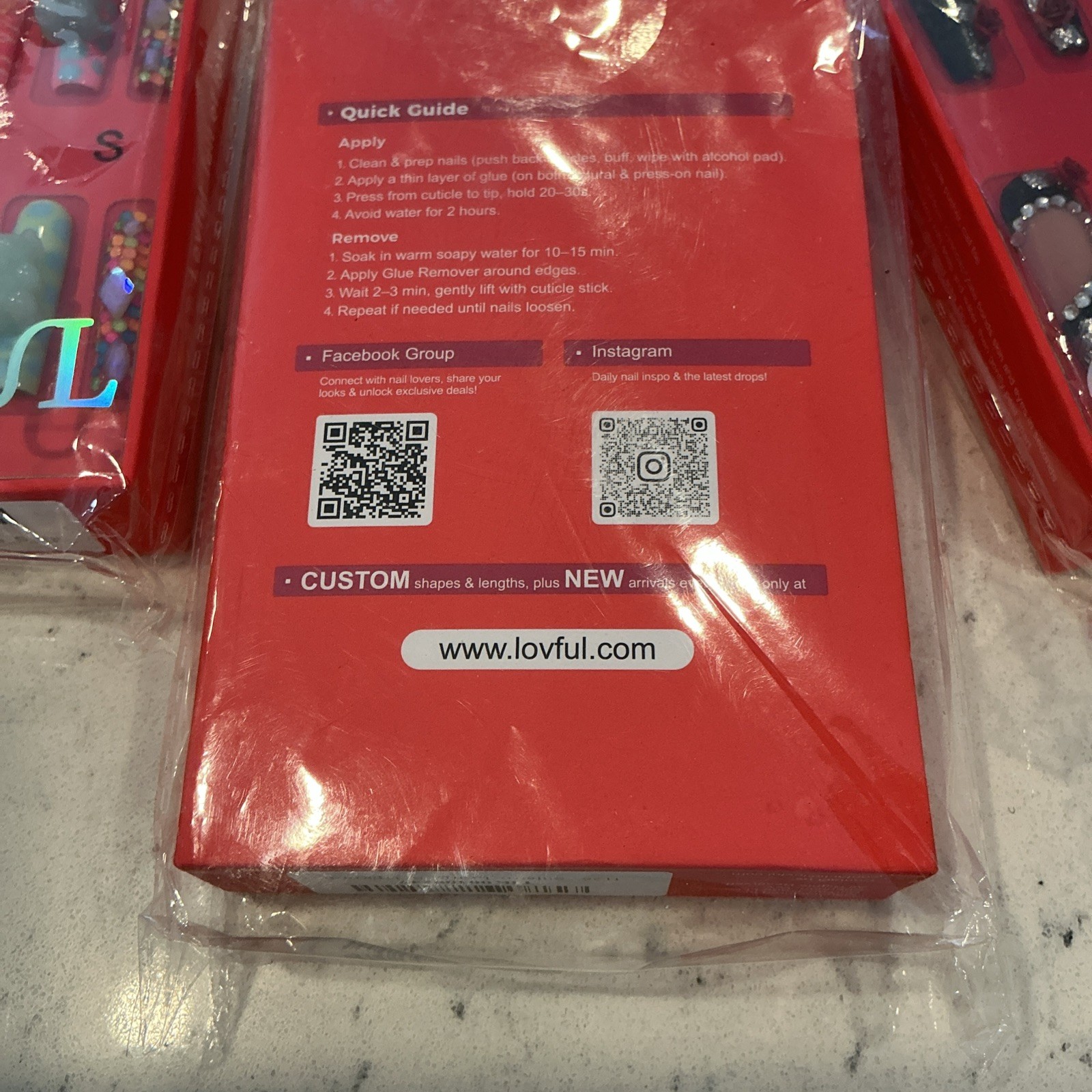 3-Pack 3D Nail Set Design Size Small & Medium