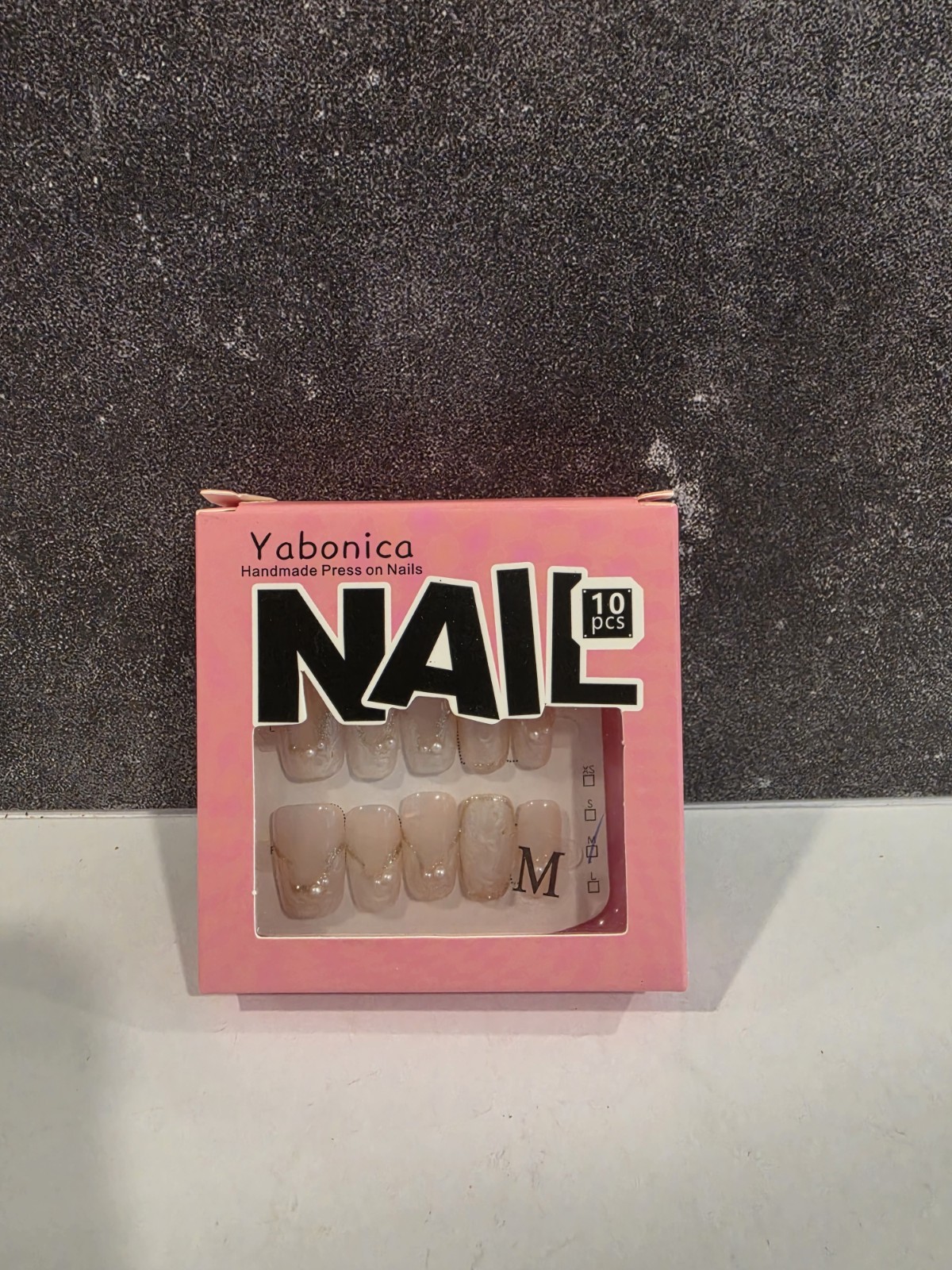 Yabonica Handmade Press On Nails 10Pcs – Nude Pink Medium – New In Box