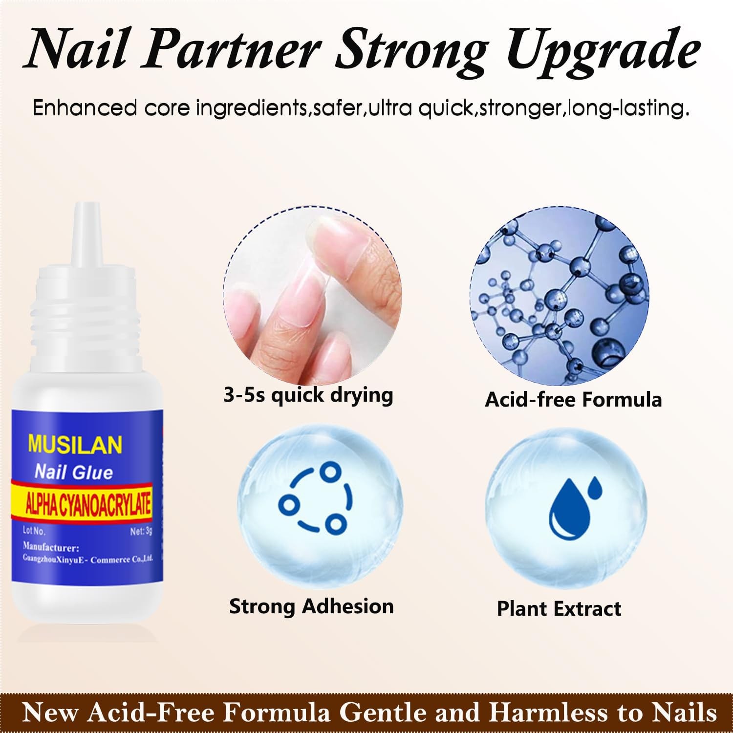 Nail Glue,Nail Glue for Acrylic Nail Tip 12 Bottles Professional False Nail Glue