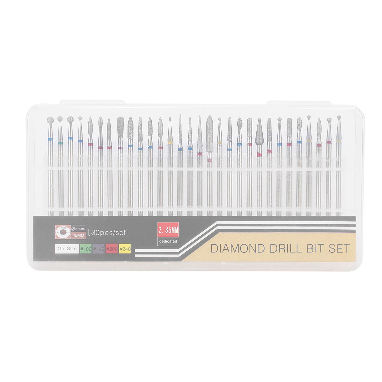 30Pcs/Set Diamond Grinding Head Nail Art Drill Polish Head Kit Nail Drill