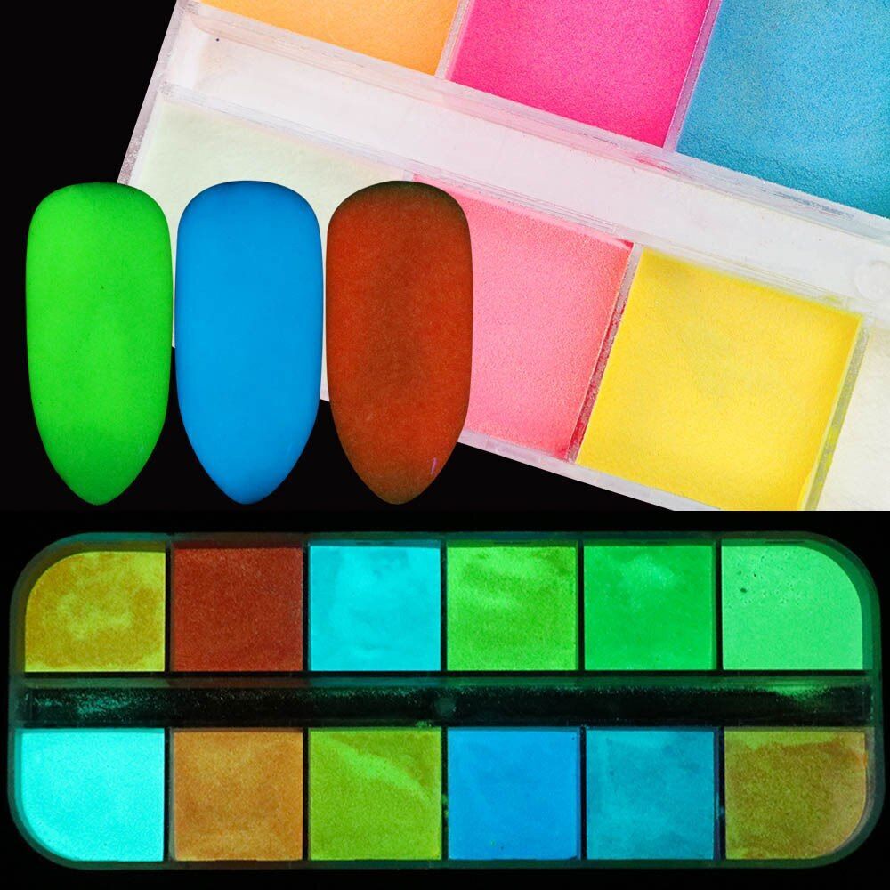 Fluorescent Mirror Nail Powder – Nail Art Glitter Pigment Manicure Accessories 1