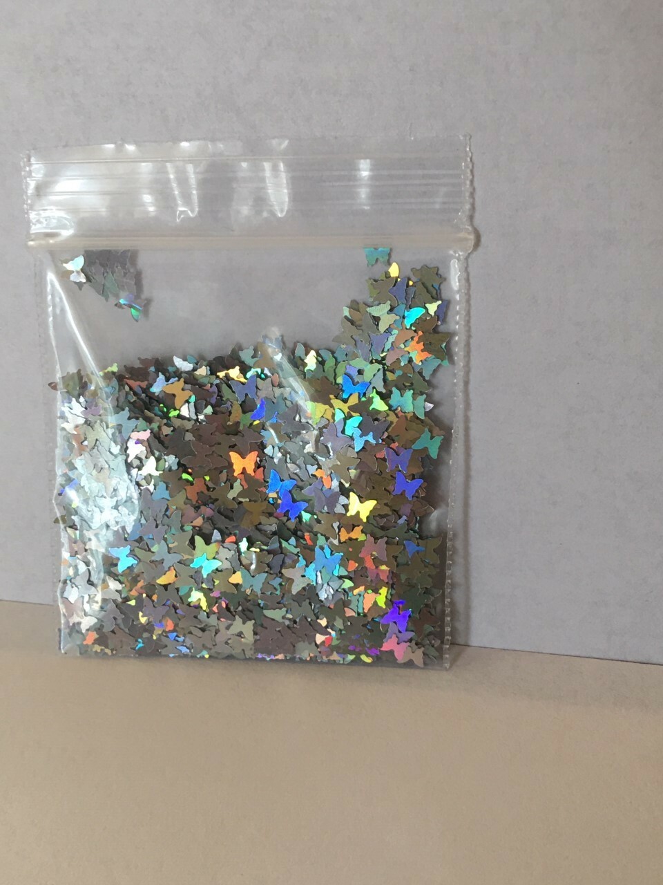 Solvent Resistant BUTTERFLY shape Glitter (Silver) Nail Art Face Crafts 1tsp US