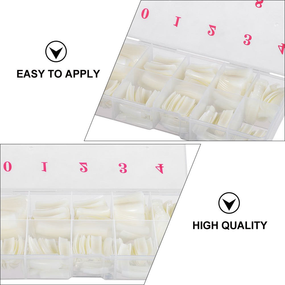 1000Pcs Reusable ABS Artificial Nail Tips Coffin Shape for Creative DIY