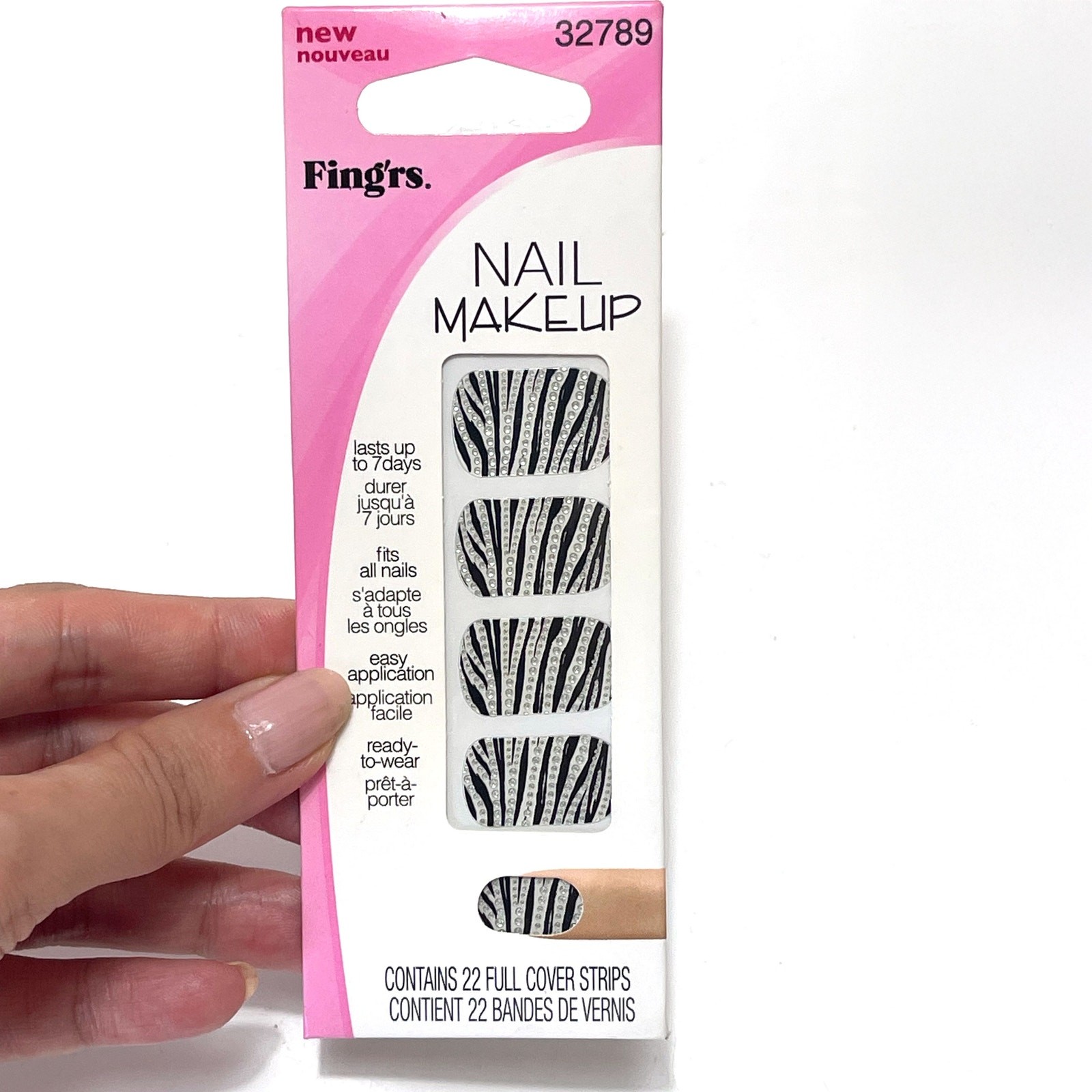 FING’RS NEW Nail Art Stickers Zebra Sets for 3