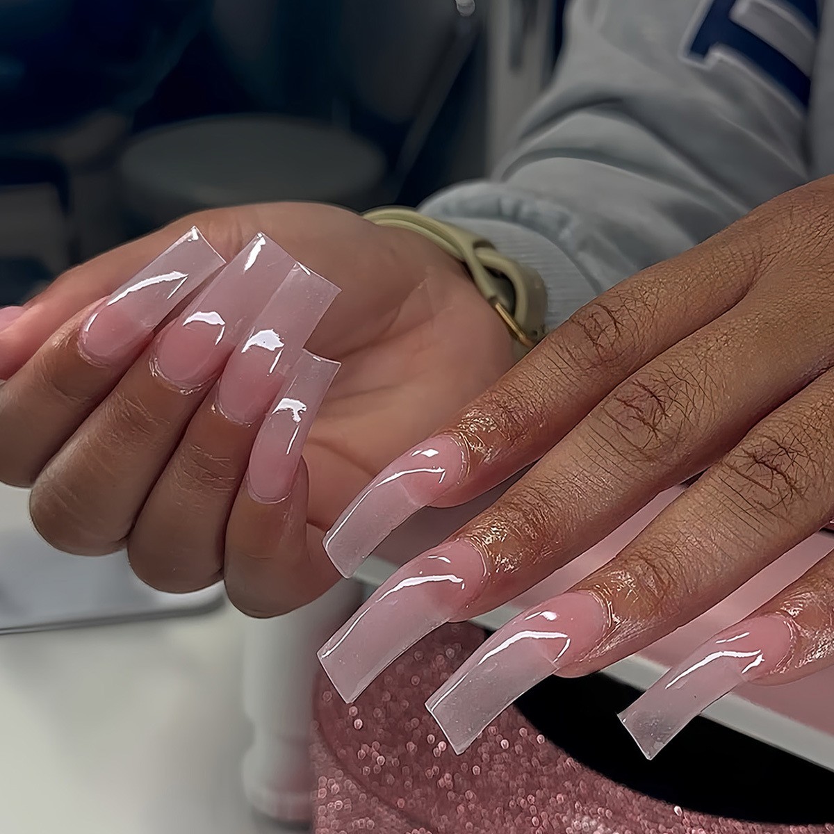 Nude Pink Gradient Press On Nails Ins Style Wholesale From Factory