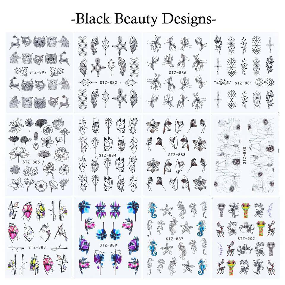Flowers Animals Water Transfer Nail Art Sticker Decal Decoration DIY Manicure
