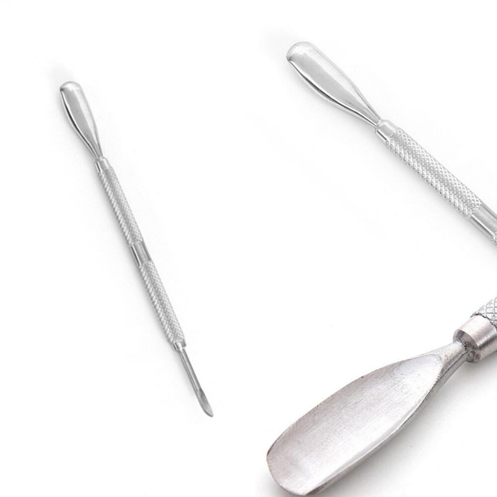 Nail Art Cuticle Pusher Spoon Remover Manicure Pedicure Tool L Stainless Steel