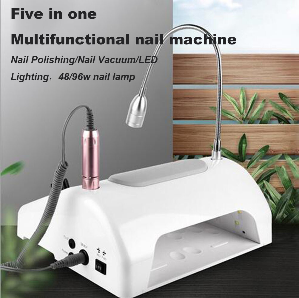 3000rpm Nail Polishing Machine Nail Vacuum Cleaner with 360° LED Light 110/240V