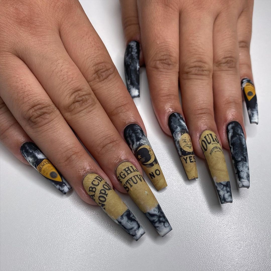 Ouija board Spirit Halloween Nail Decals Transfer Sticker Tattoo DY Nail art Kit